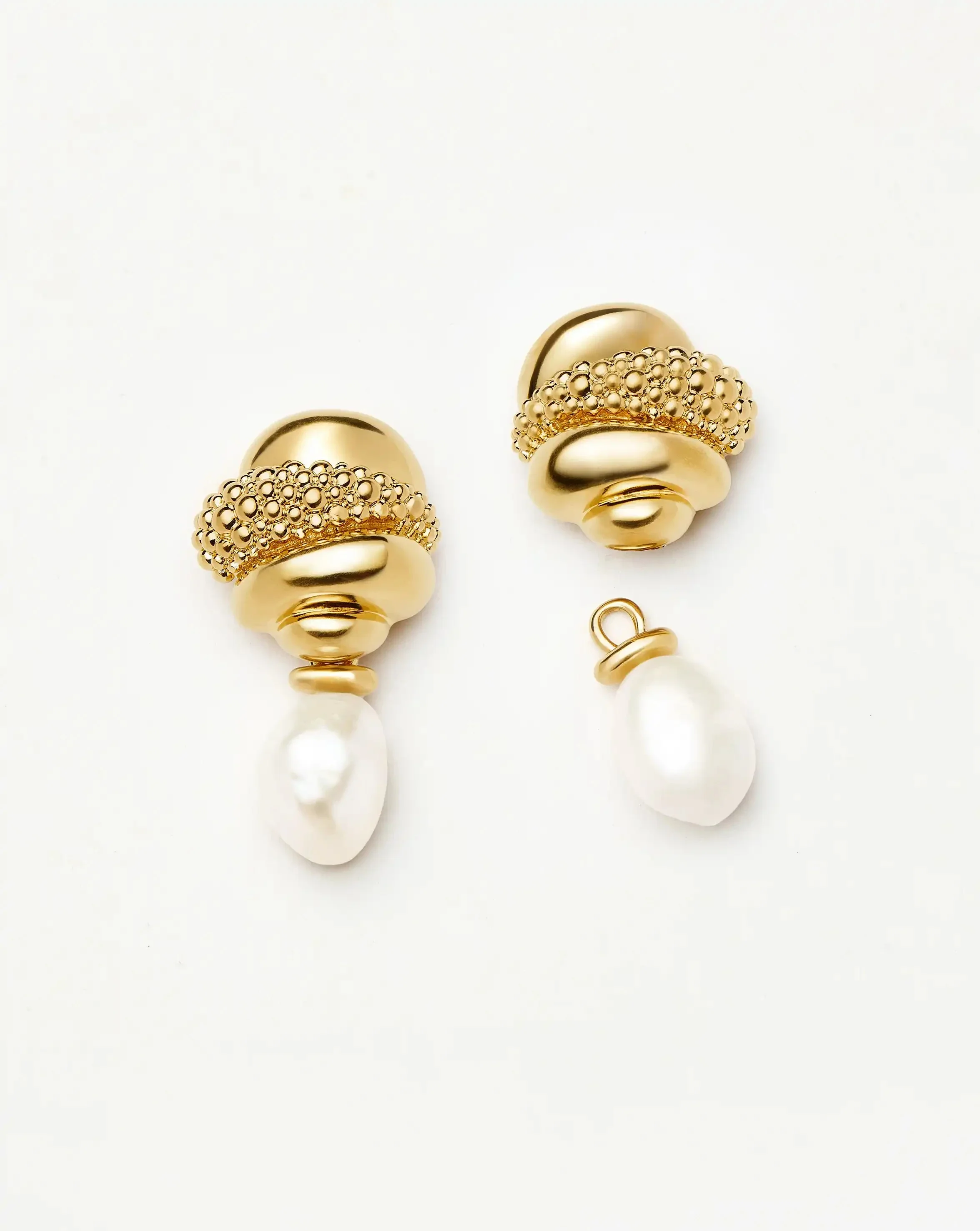 Pearl Baya Charm Drop Earrings | 18k Gold Plated/Pearl - Image 4