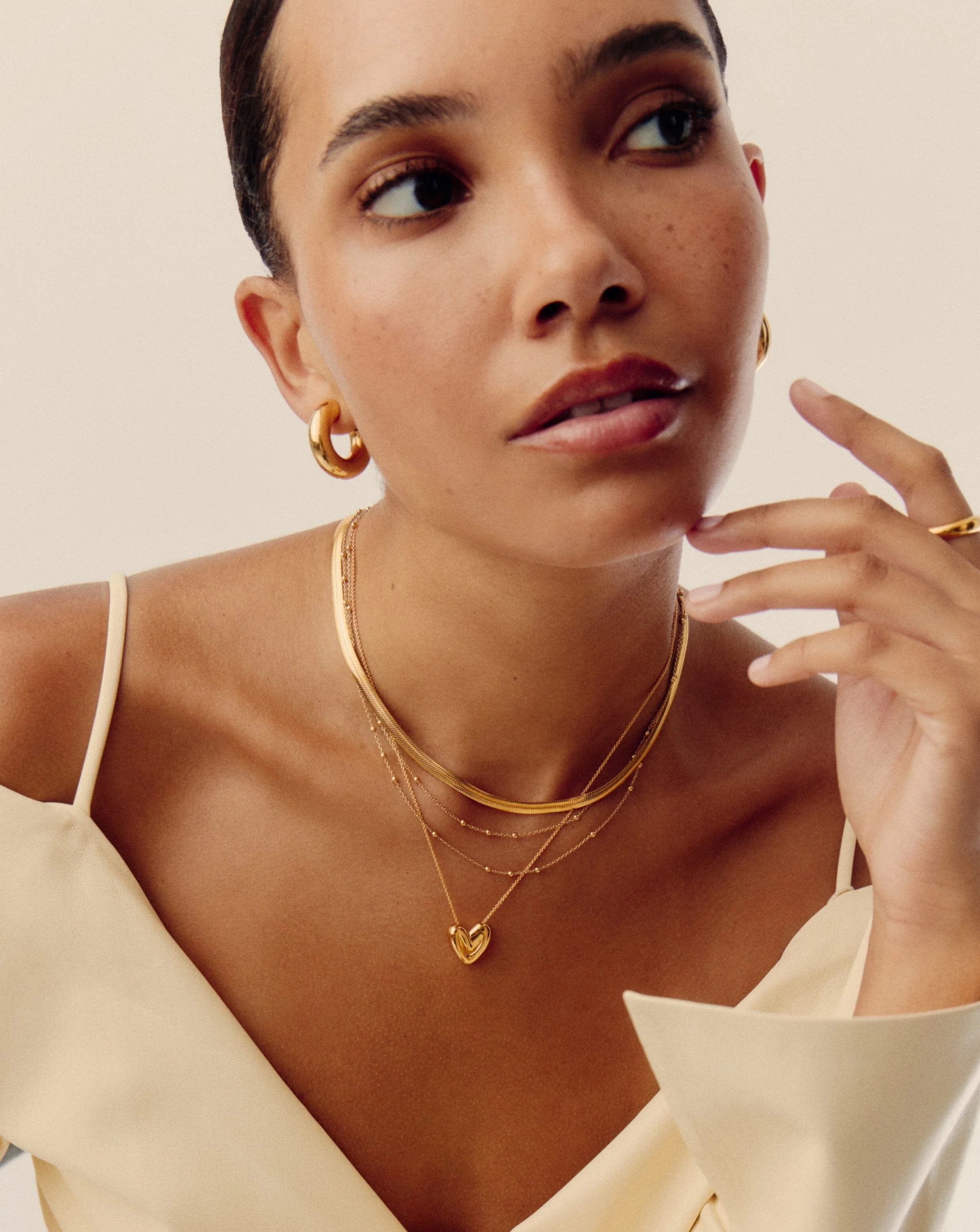 Puffy Heart Pendant Necklace |18k Gold Plated - Image 2