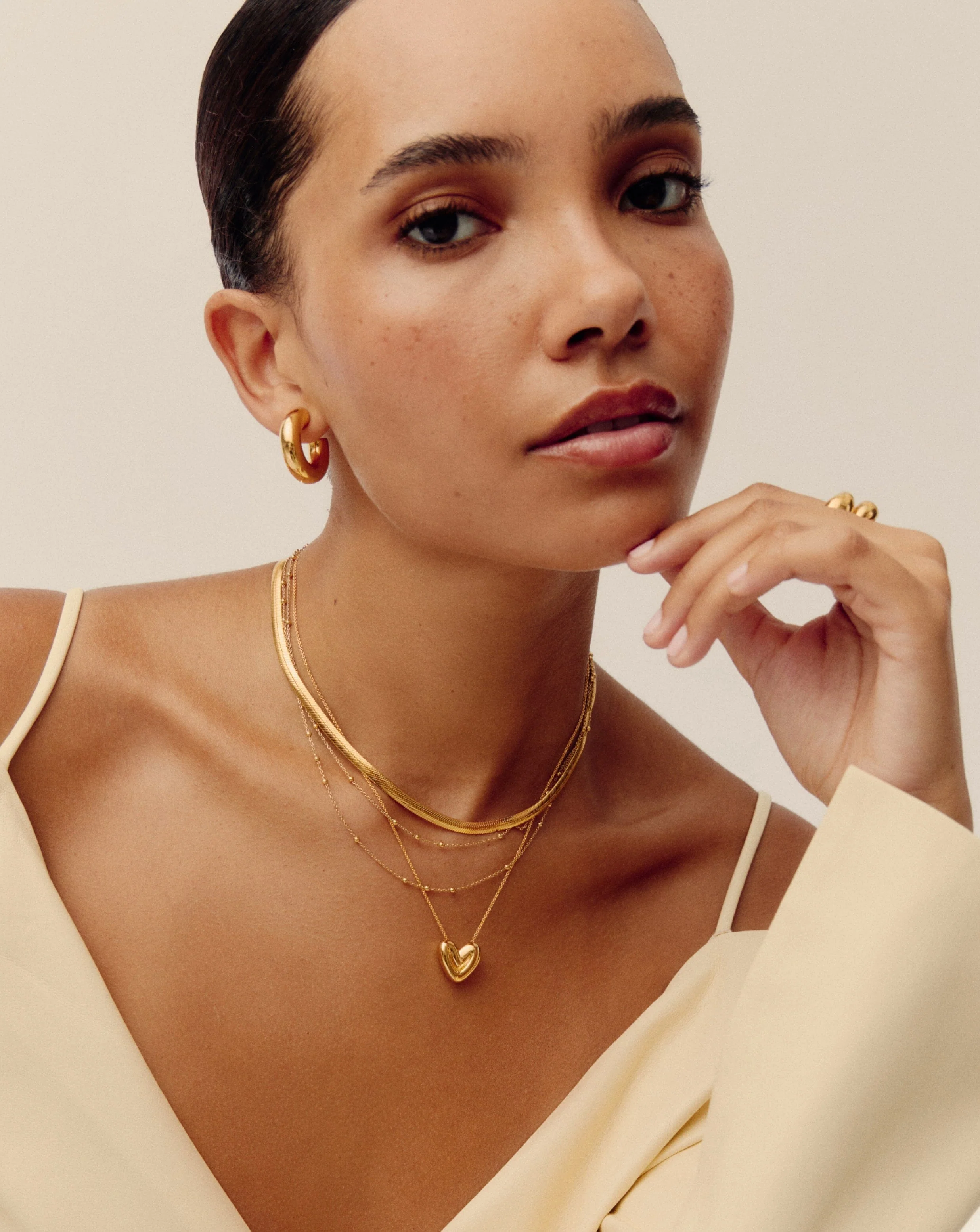 Puffy Heart Pendant Necklace |18k Gold Plated - Image 6