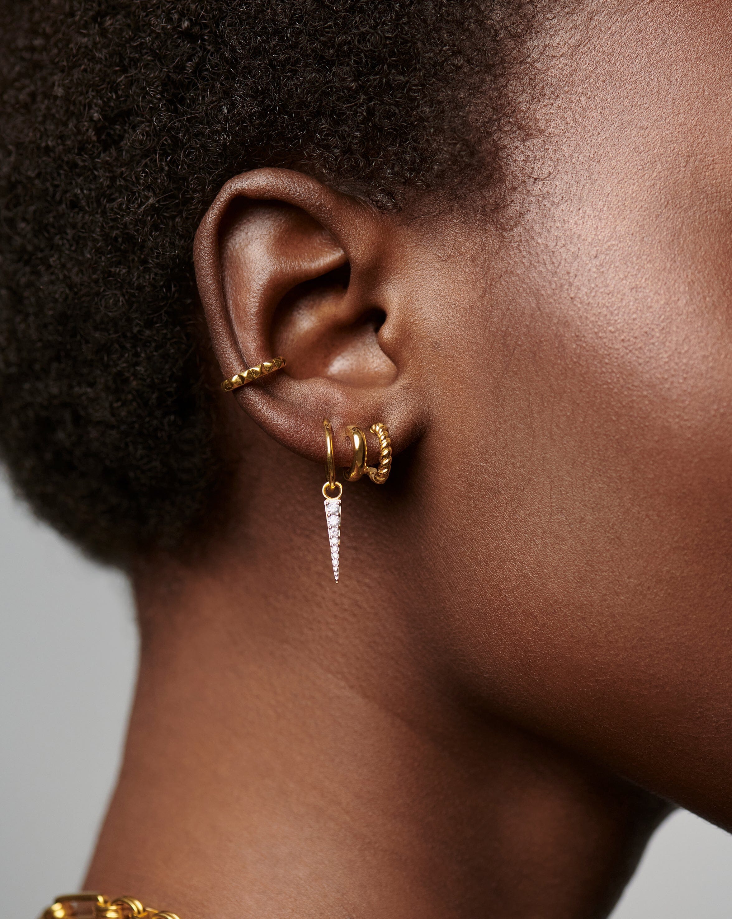 Radial Double Huggies | 18k Gold Vermeil - Image 2