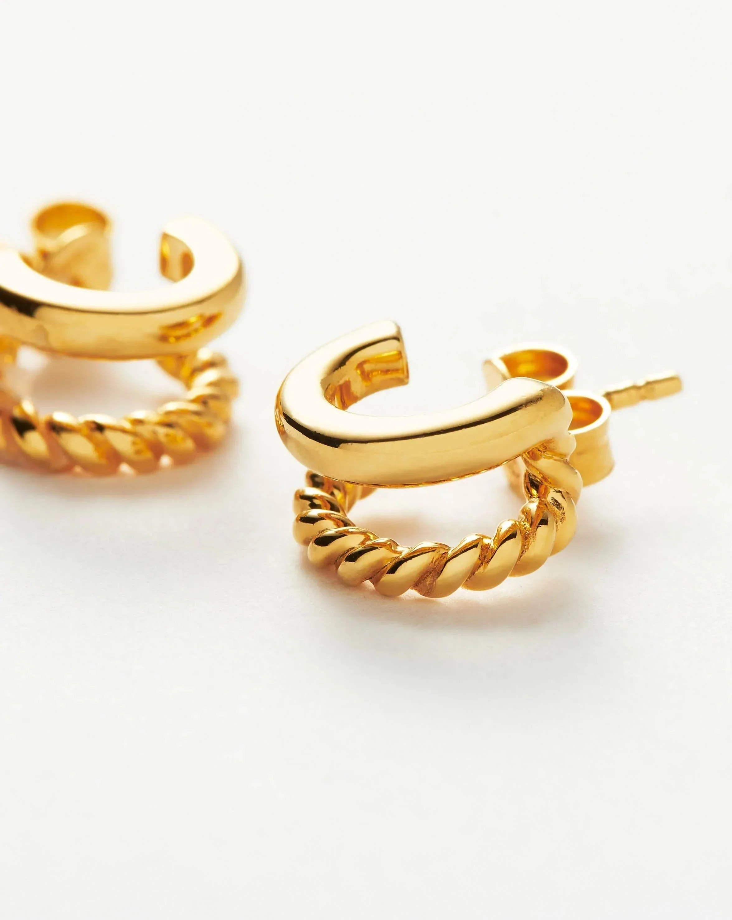 Radial Double Huggies | 18k Gold Vermeil - Image 4