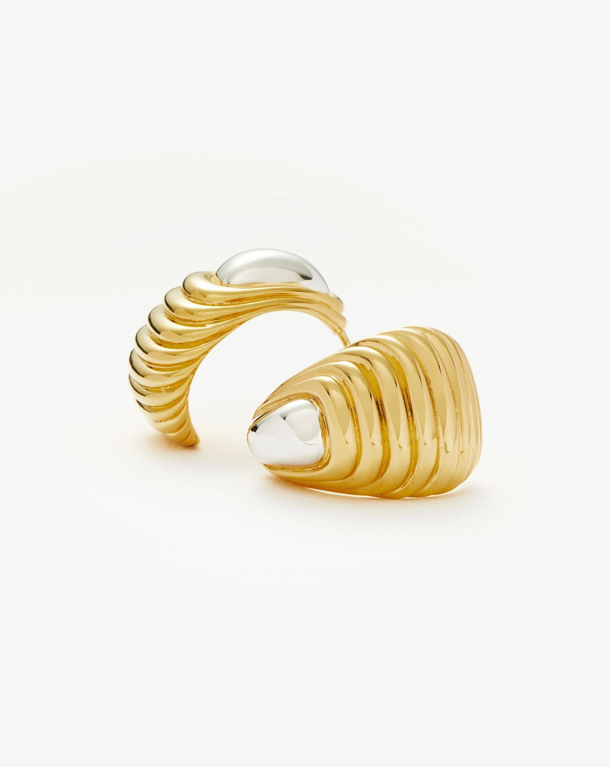 Ridge Oversized Earrings | Mixed Metal - Image 5
