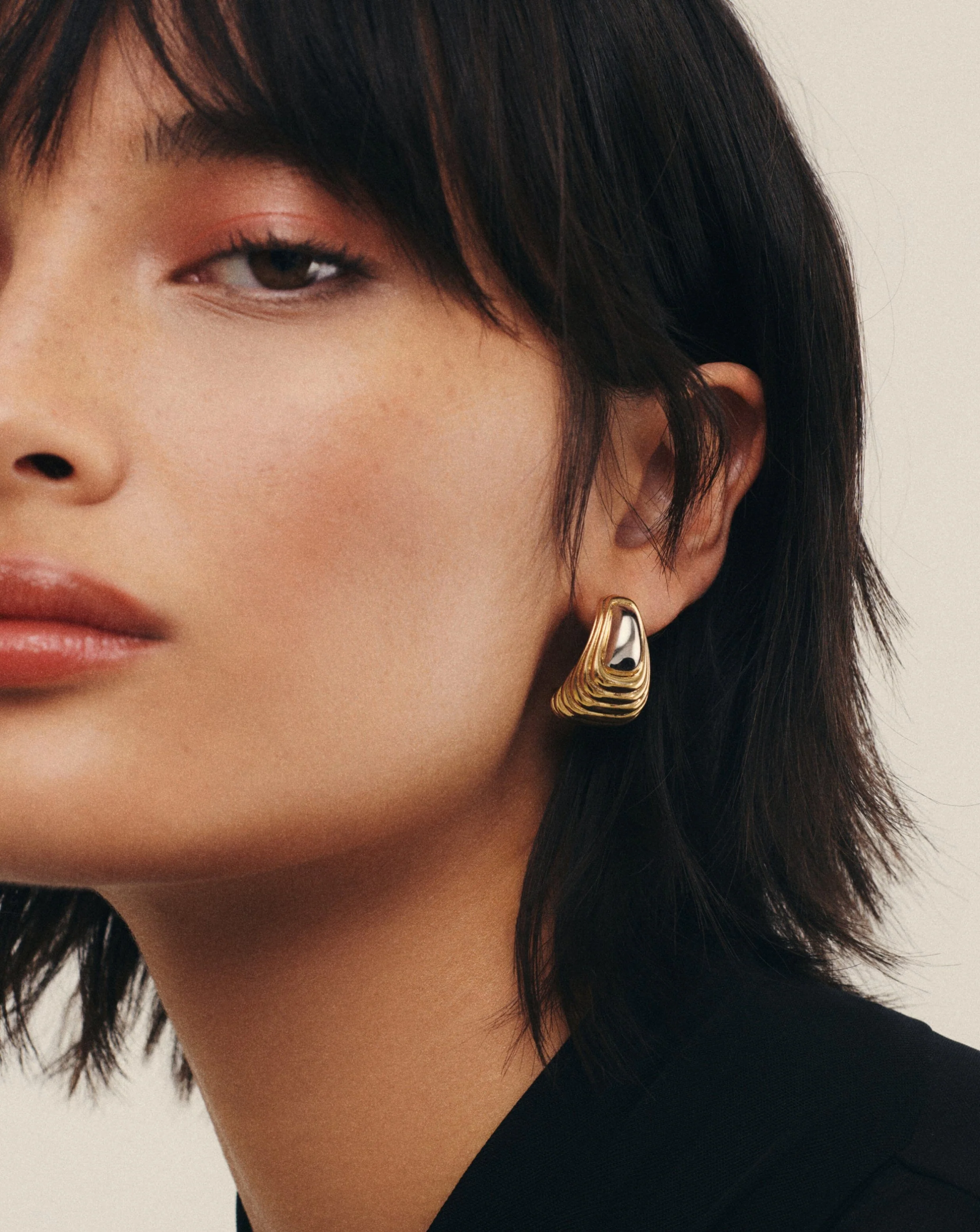 Ridge Oversized Earrings | Mixed Metal - Image 6