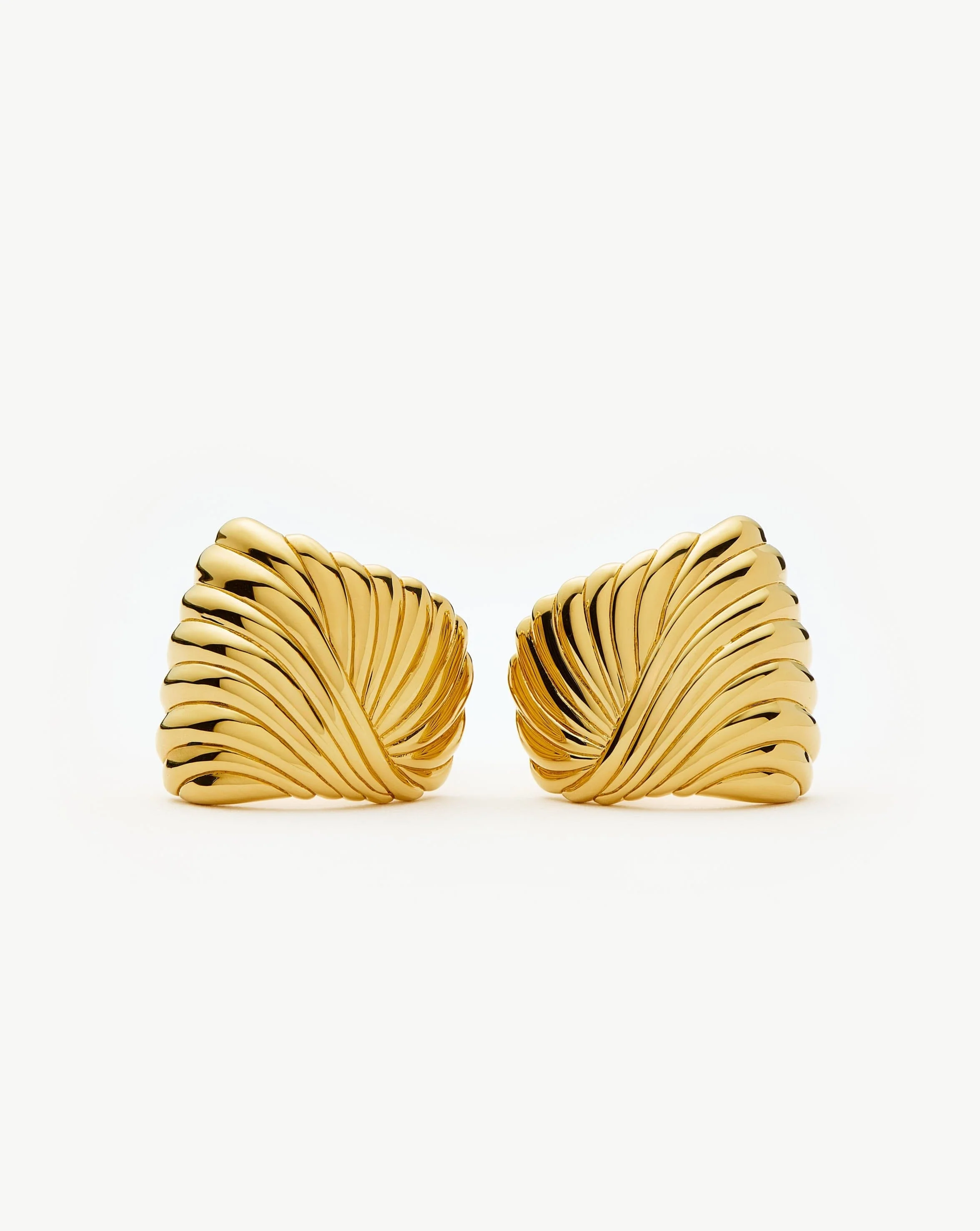 Ripple Stud Earrings | 18k Gold Plated - Image 4