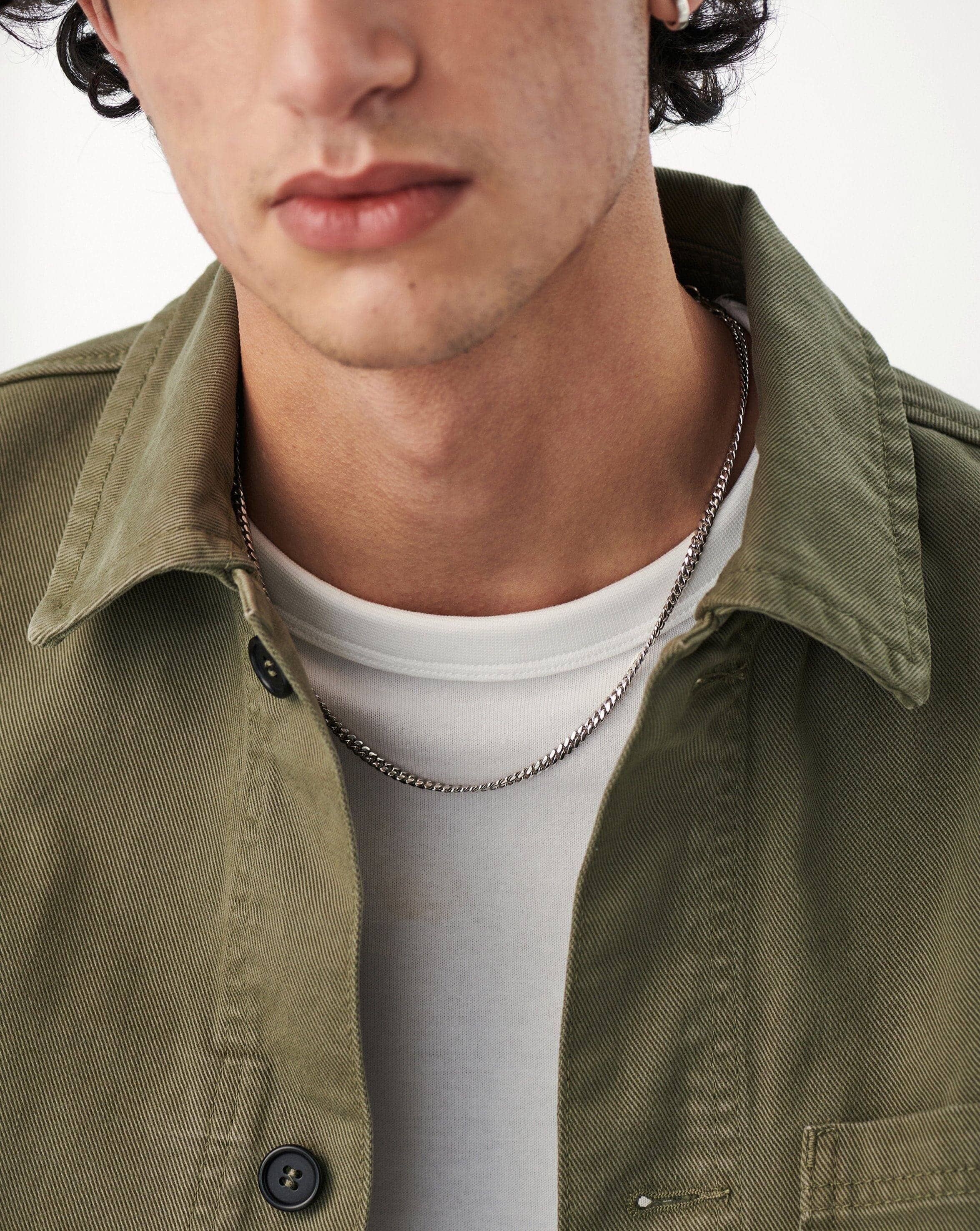 Mens Round Curb Chain Necklace - Image 2