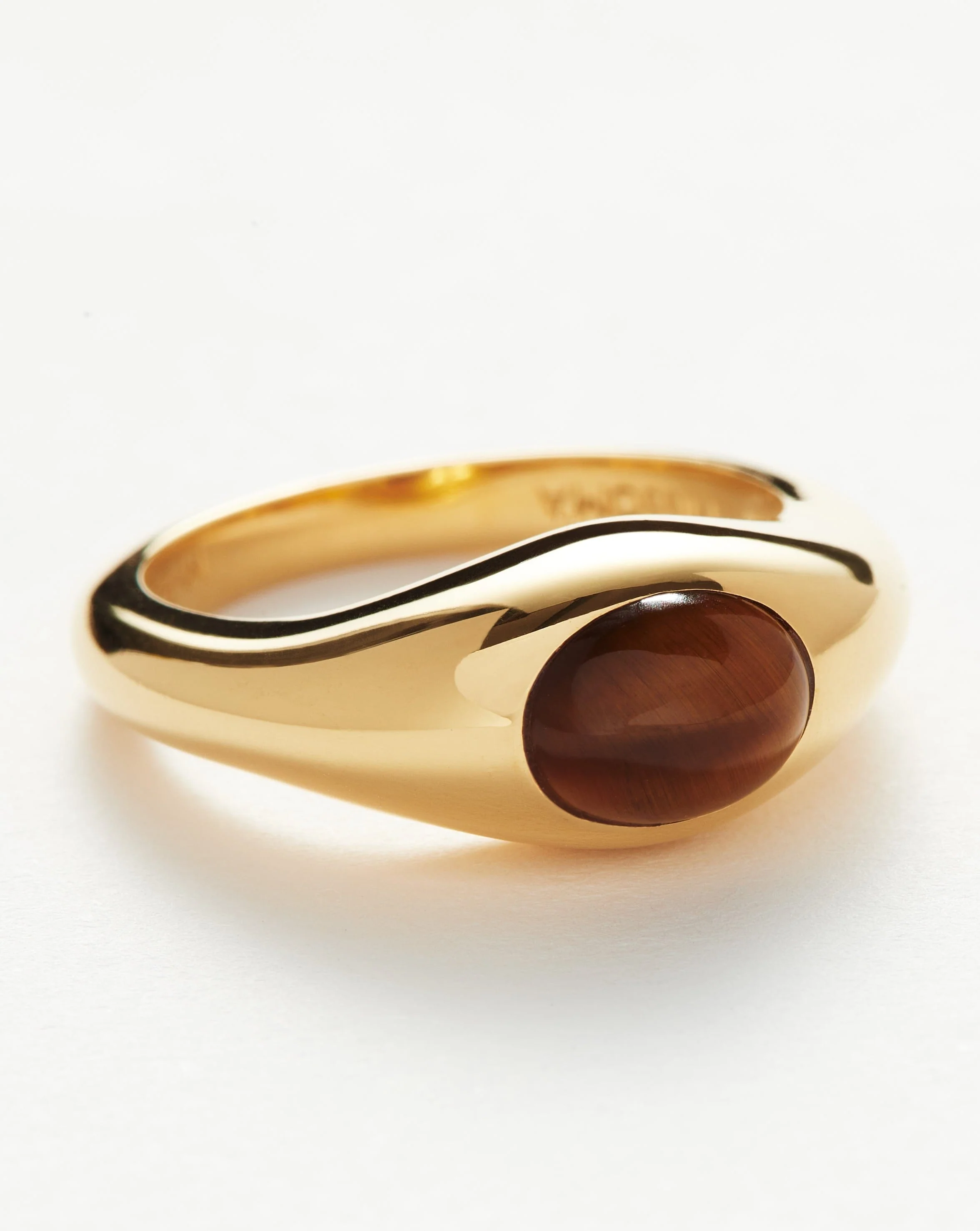 Savi Sculptural Gemstone Stacking Ring | 18k Gold Vermeil/Tiger's Eye - Image 2