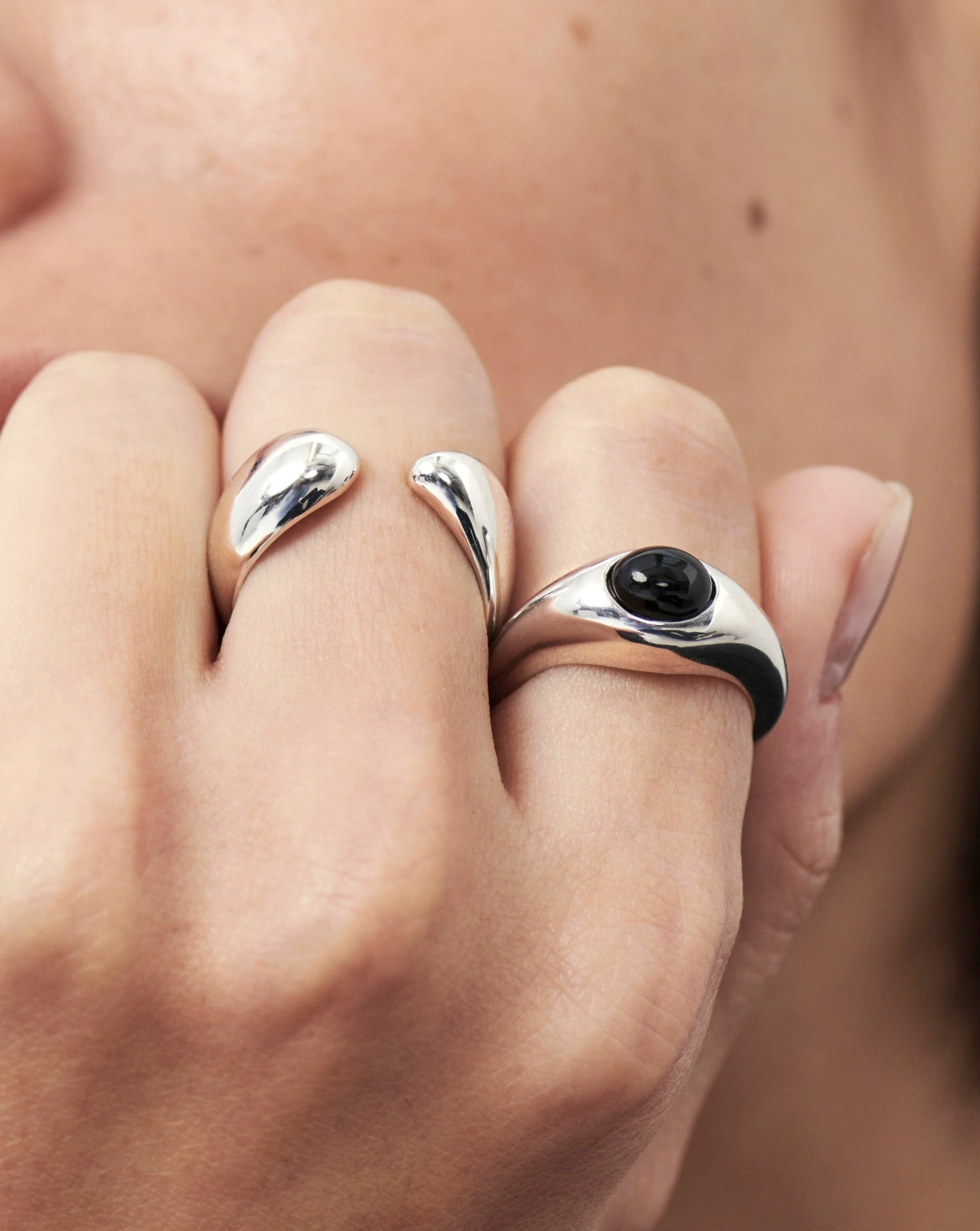 Savi Sculptural Open Stacking Ring | Sterling Silver - Image 2