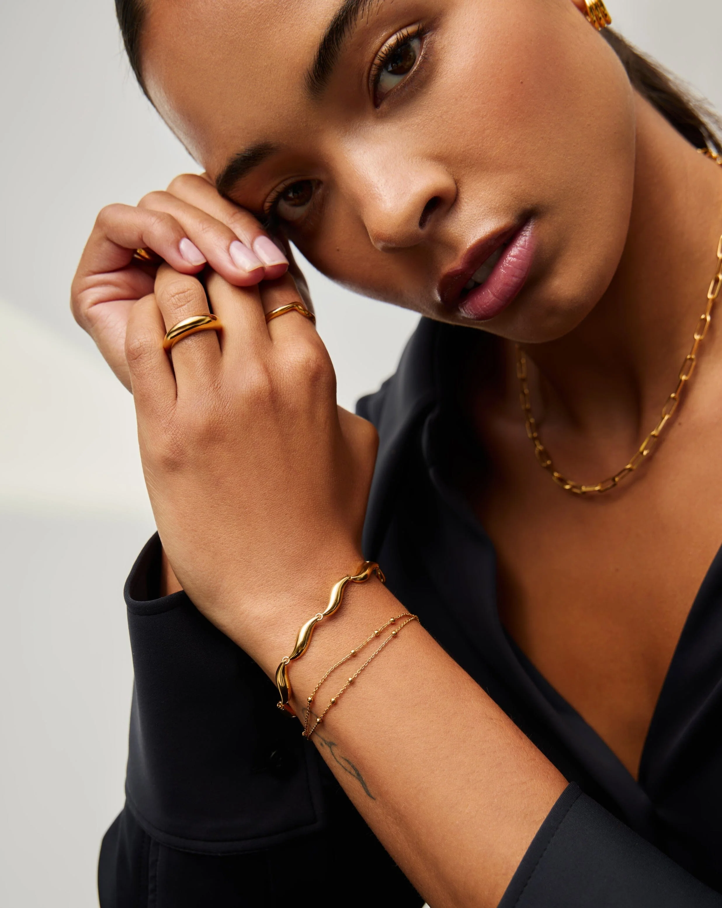 Savi Signature Link Chain Bracelet | 18k Gold Plated - Image 2