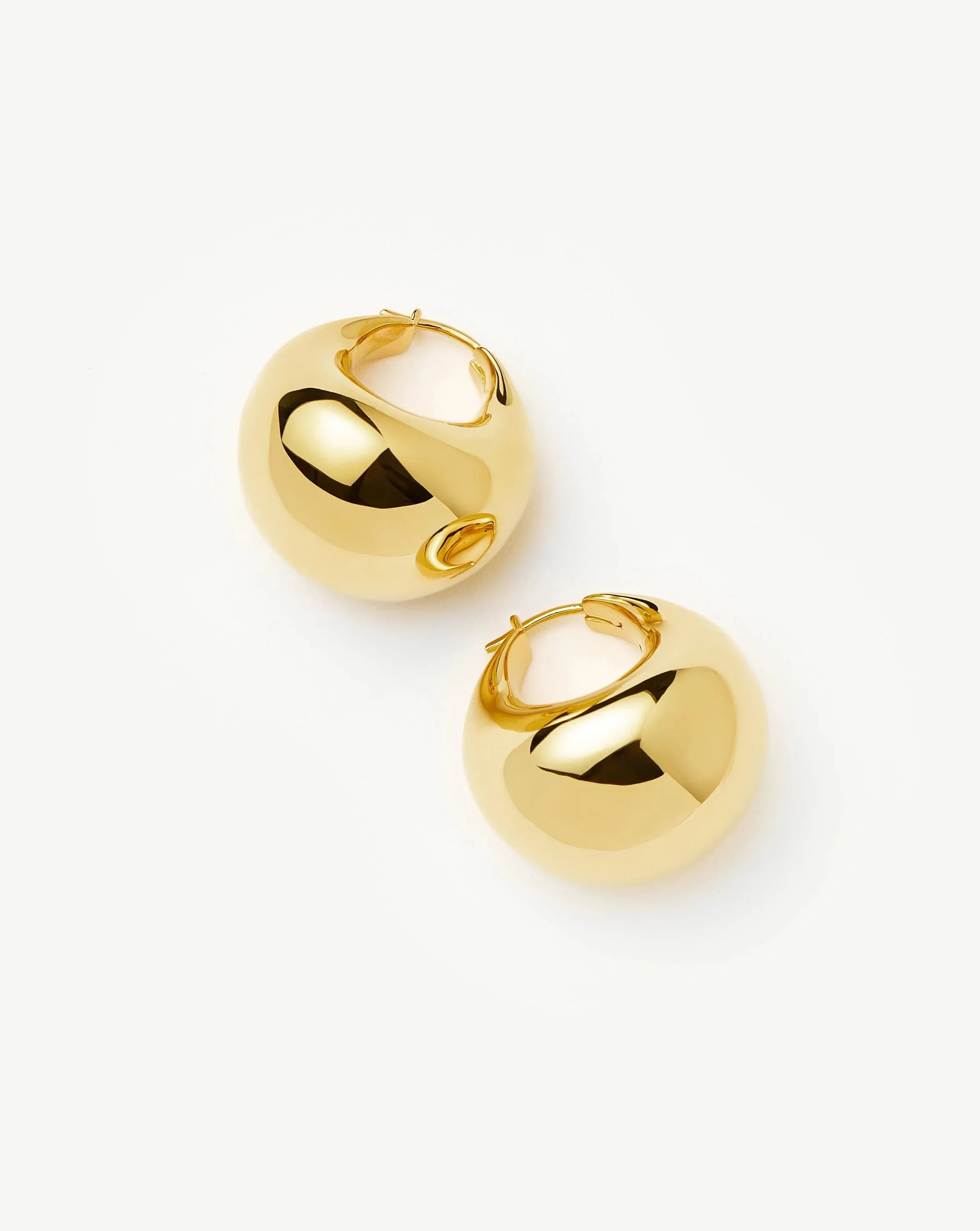 Sculptural Chubby Dome Medium Hoop Earrings | 18k Gold Plated - Image 4