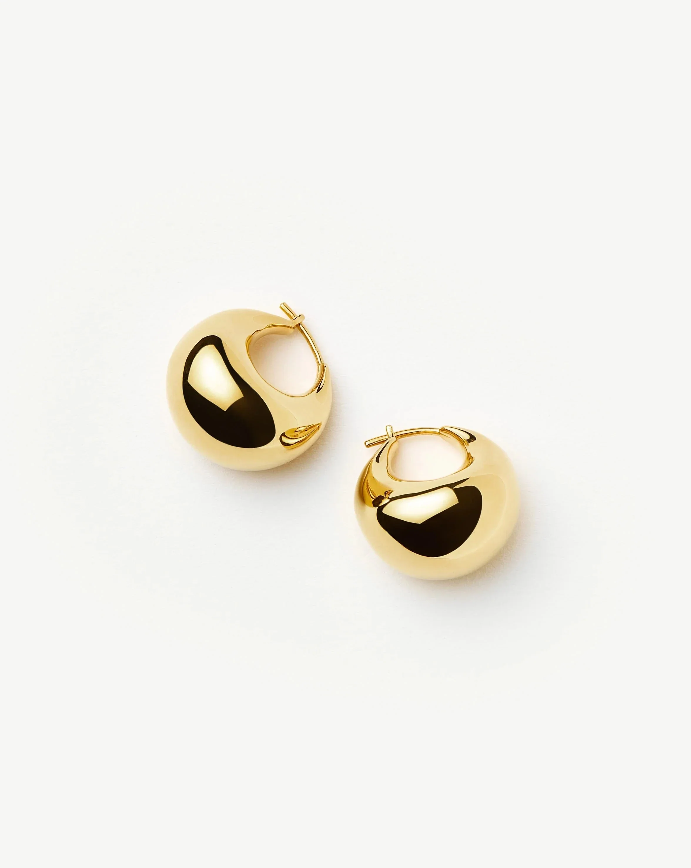Sculptural Chubby Dome Small Hoop Earrings | 18k Gold Plated - Image 5