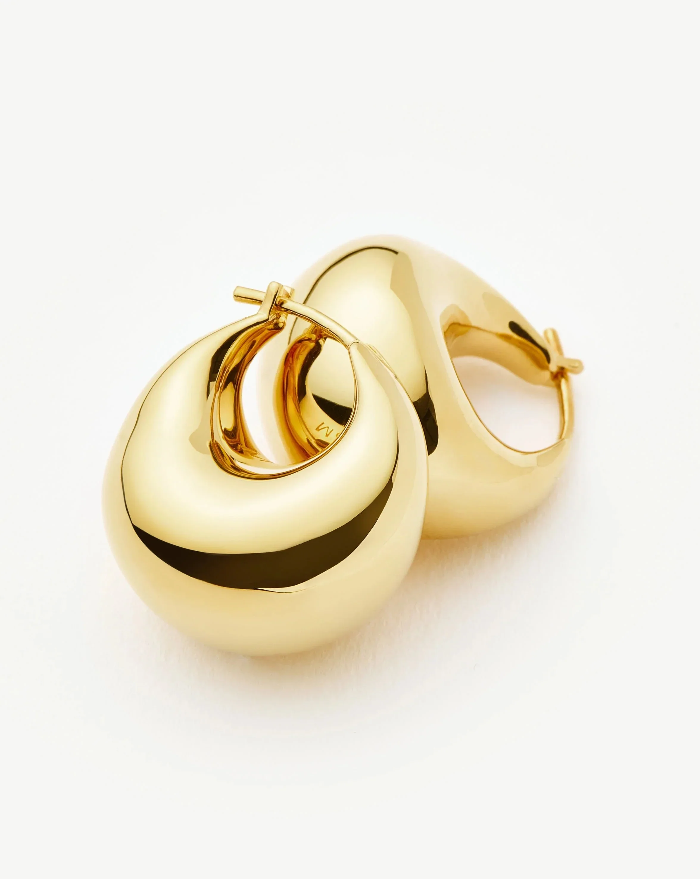 Sculptural Chubby Dome Small Hoop Earrings | 18k Gold Plated - Image 6