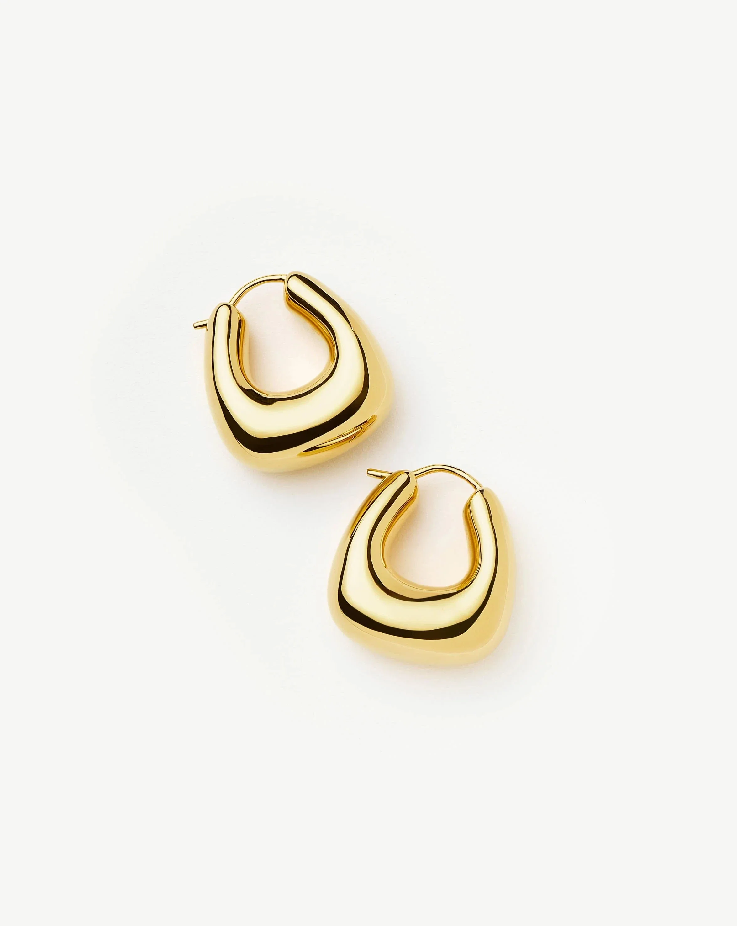 Sculptural Chubby Small Hoop Earrings | 18k Gold Plated - Image 5