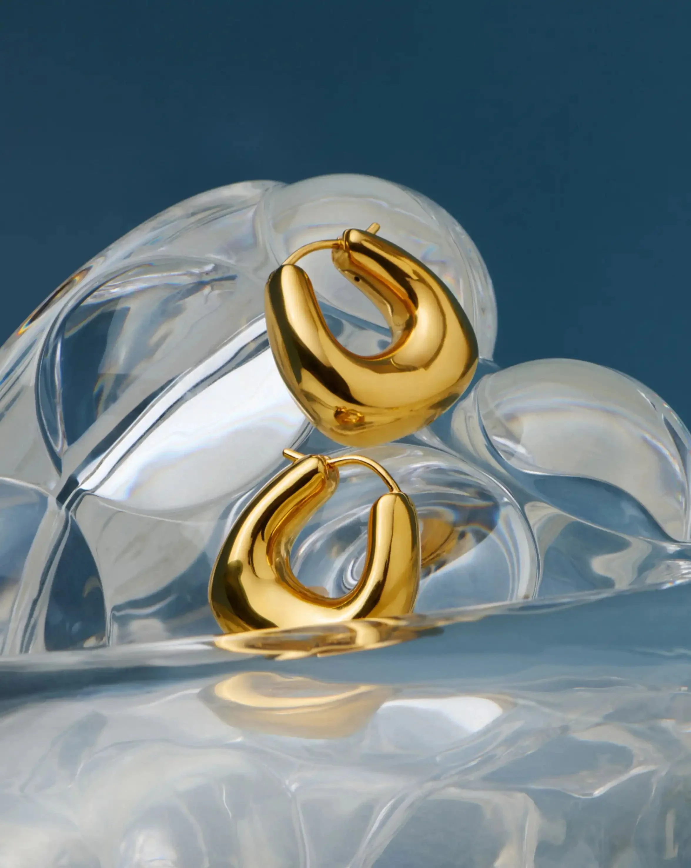 Sculptural Chubby Small Hoop Earrings | 18k Gold Plated - Image 6