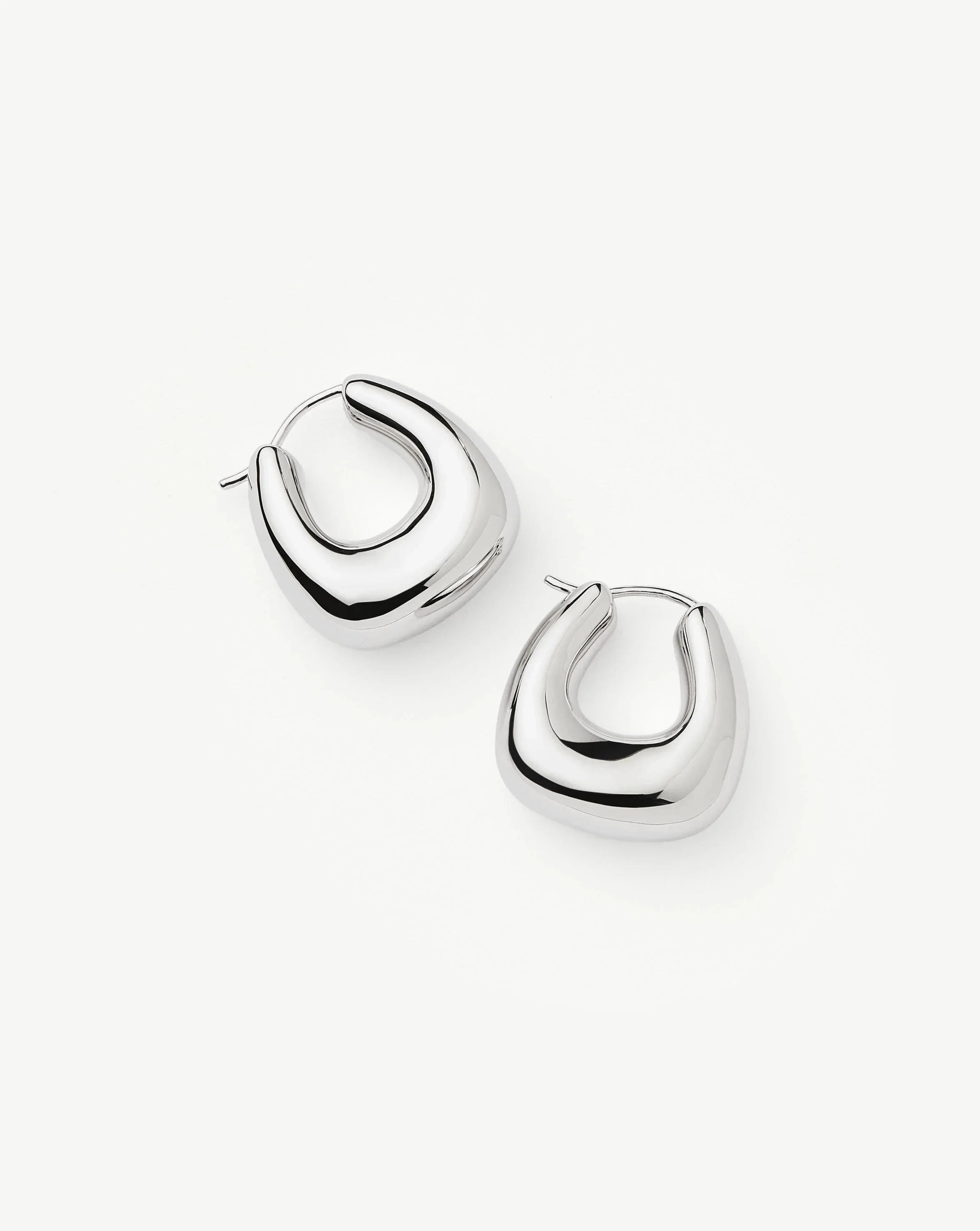Sculptural Chubby Small Hoop Earrings | Silver Plated - Image 4