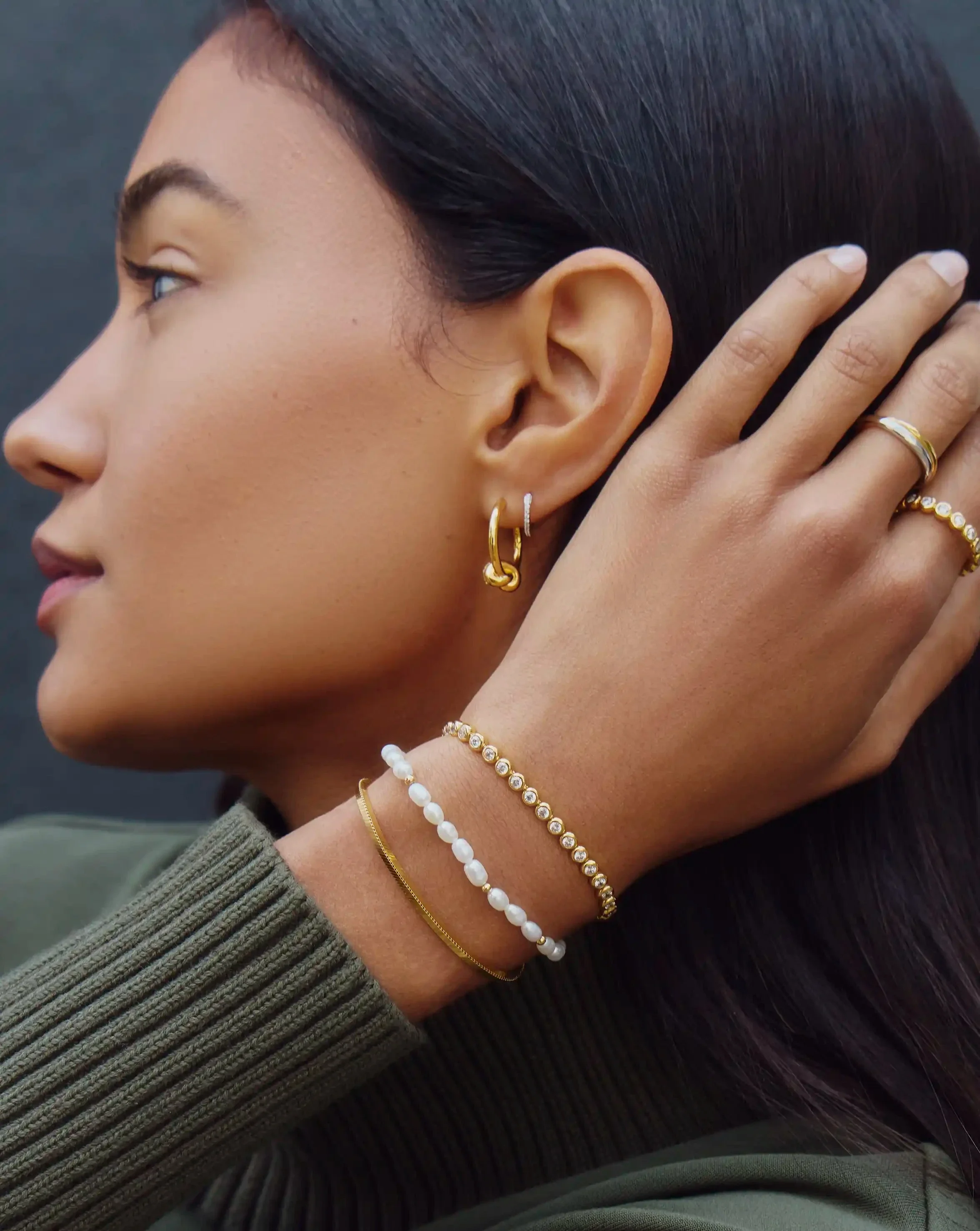 Seed Pearl Beaded Bracelet | 18k Gold Plated/Pearl - Image 2