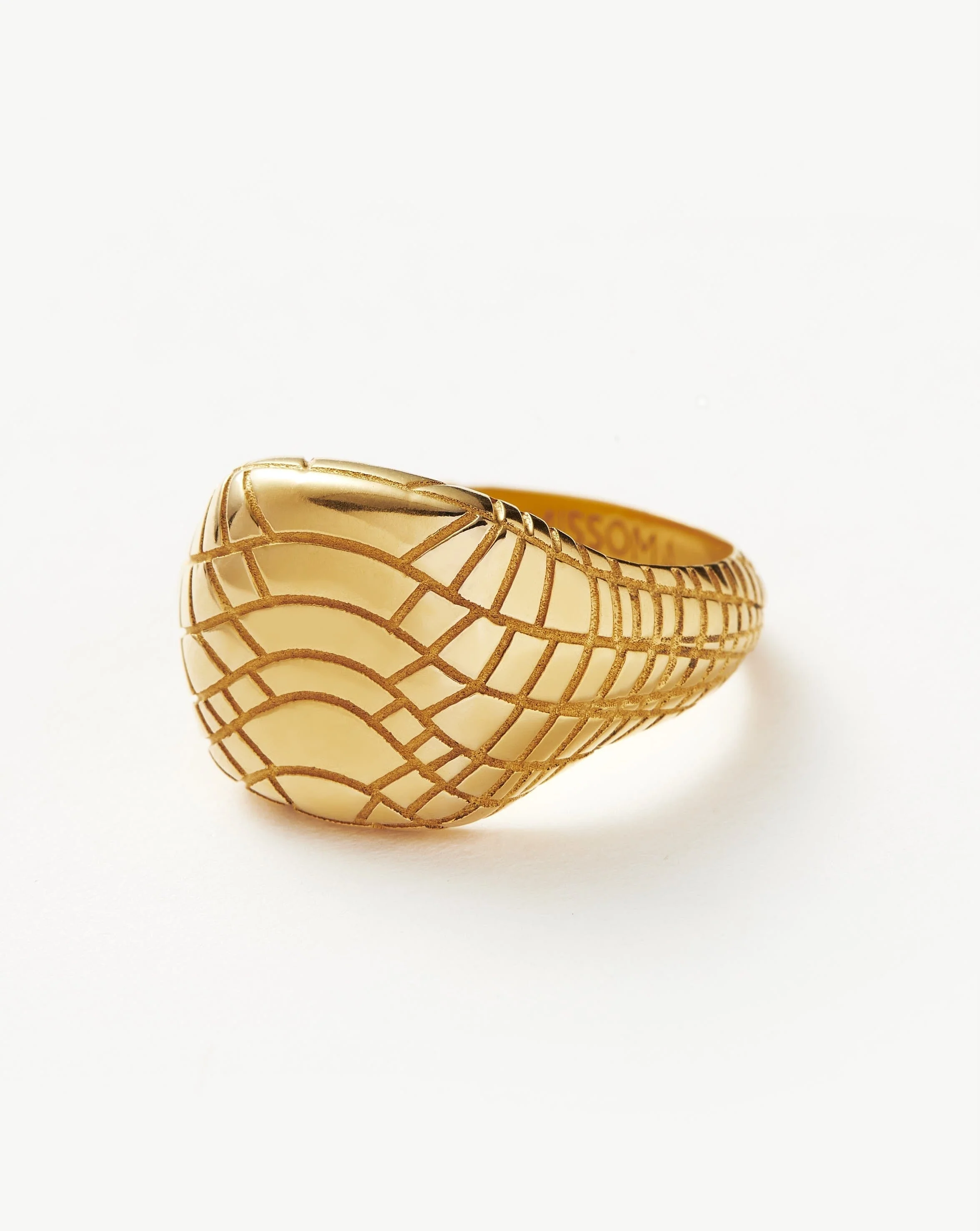 Serpent Textured Signet Ring | 18k Gold Plated - Image 4
