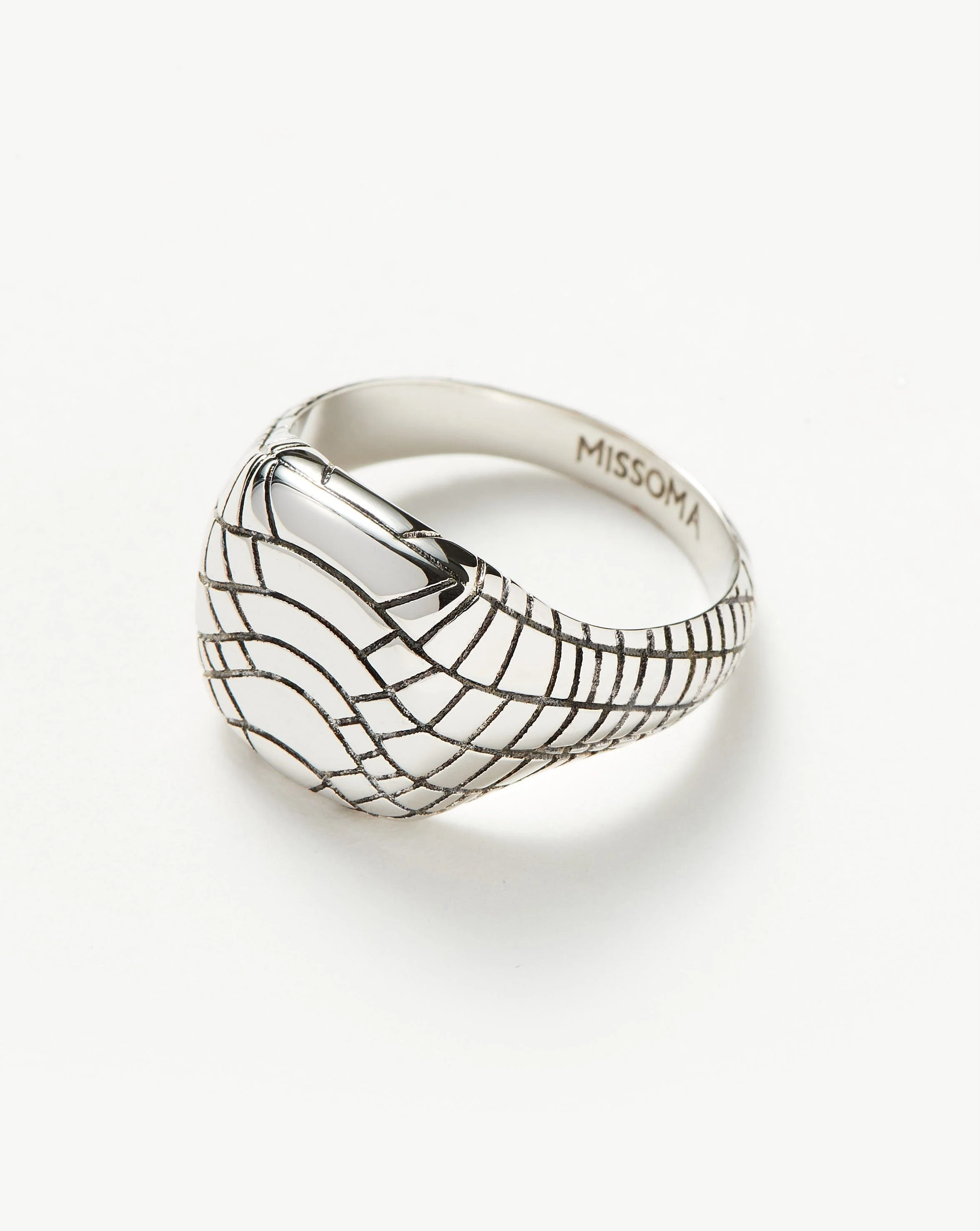 Serpent Textured Signet Ring | Silver Plated - Image 4