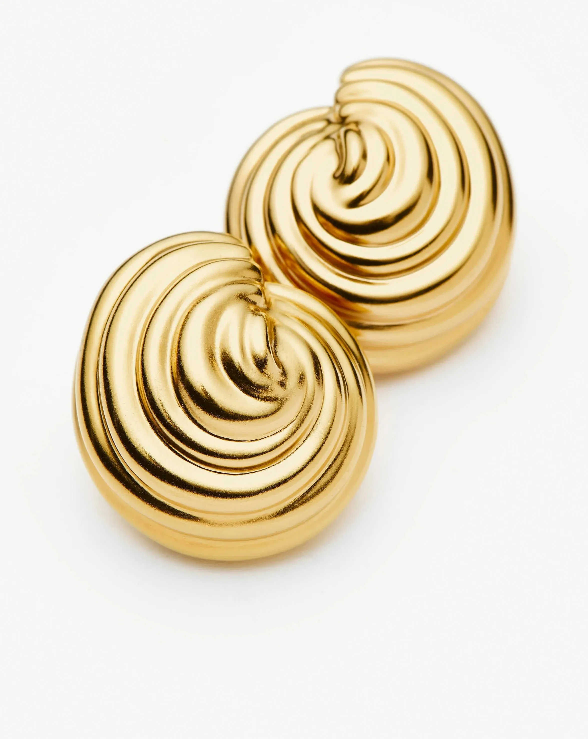 Spiral Dome Oversized Stud Earrings | 18k Gold Plated - Image 4