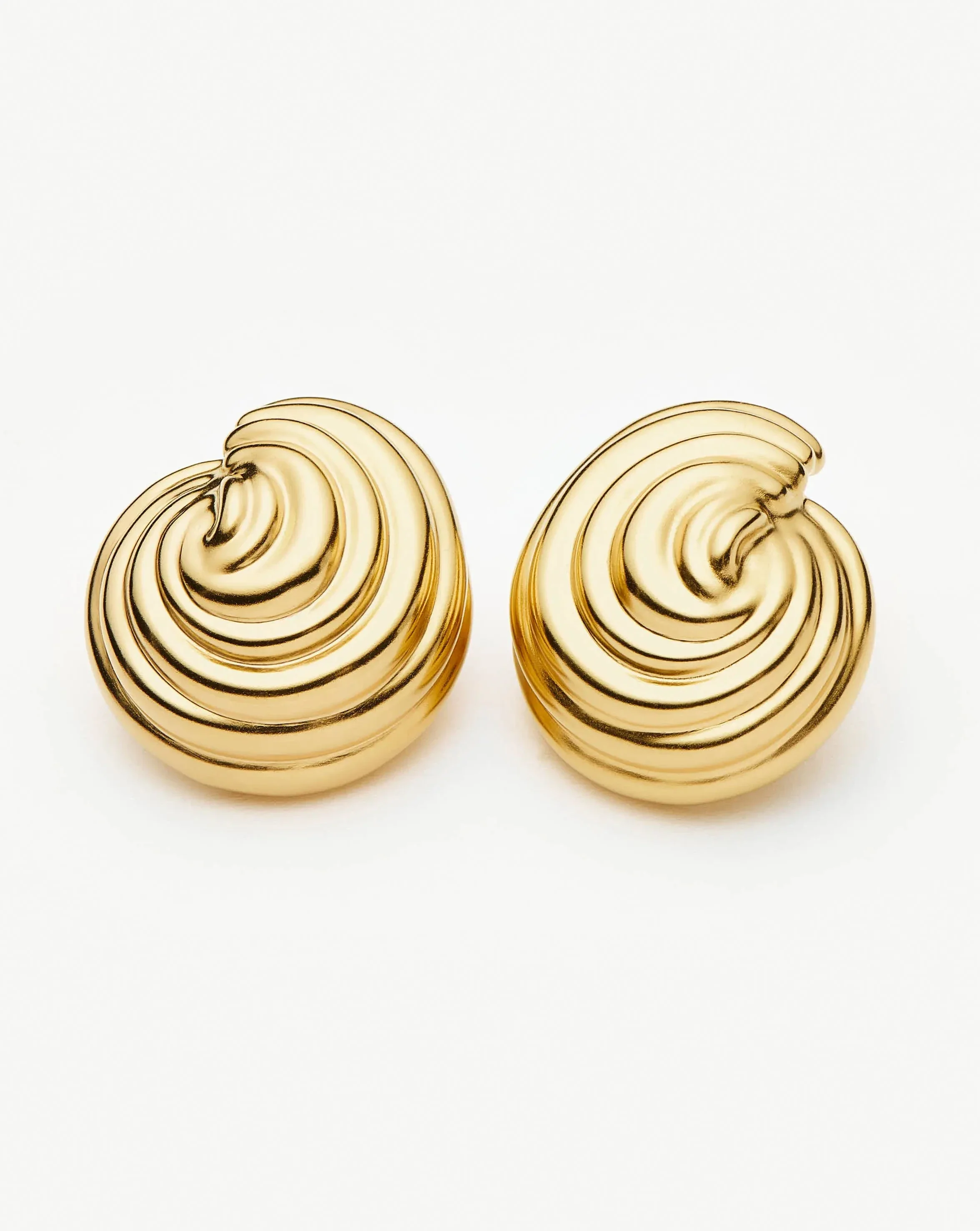 Spiral Dome Oversized Stud Earrings | 18k Gold Plated - Image 5