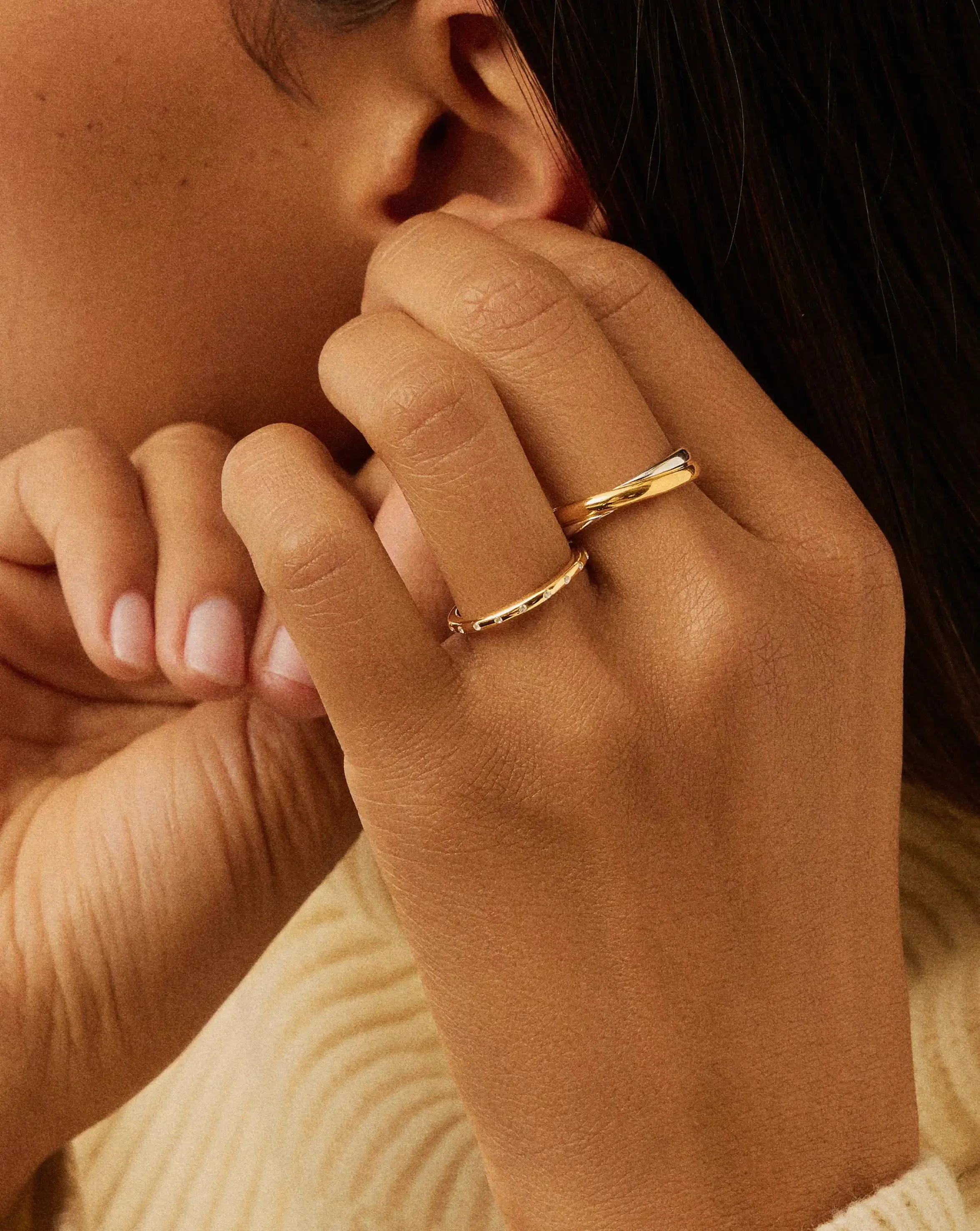Solar Studded Ring | 18k Gold Vermeil/Cubic Zirconia - Image 2