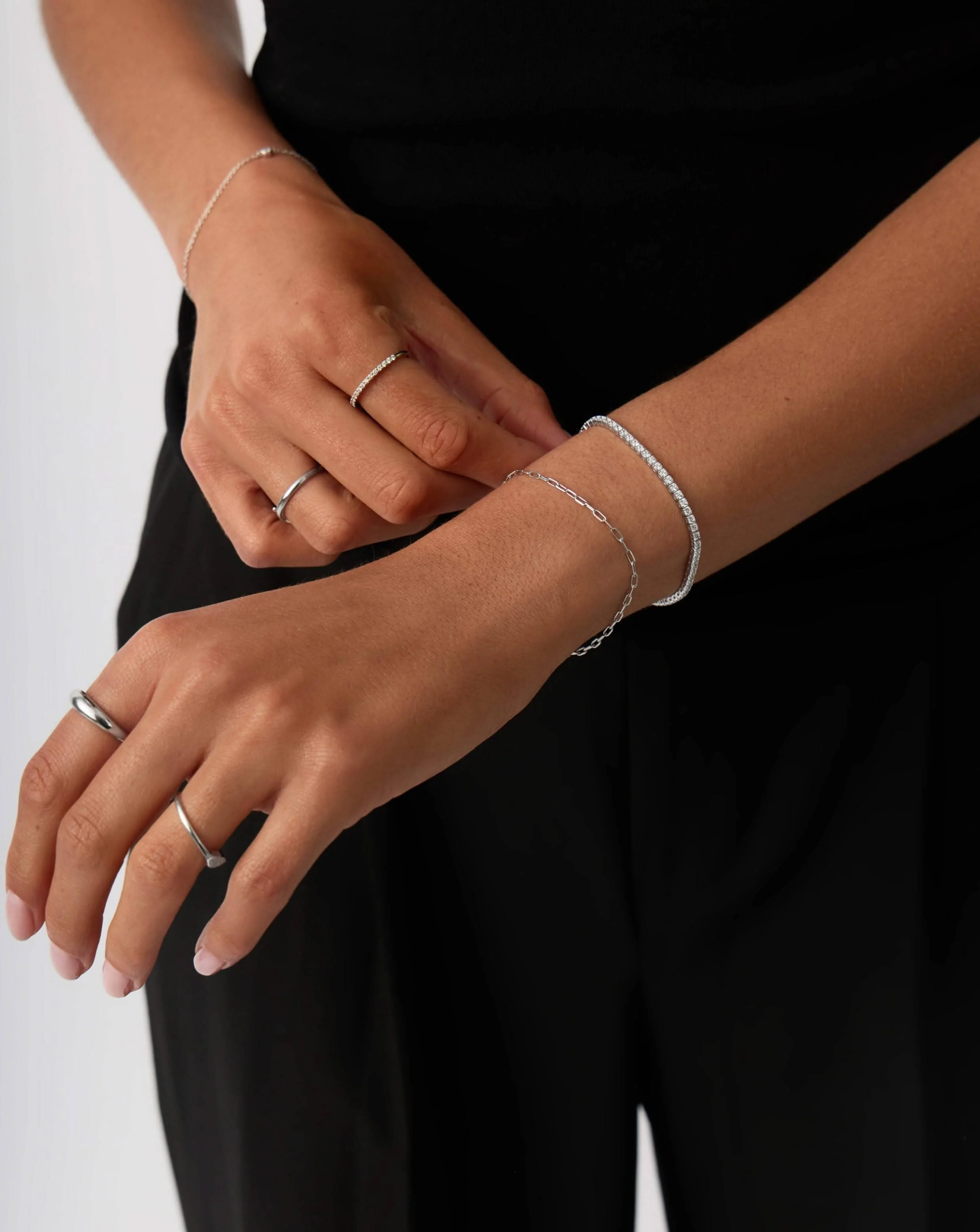 Solid Gold Diamond Tennis Bracelet | 14k Solid White Gold Lab Grown Diamonds - Image 2
