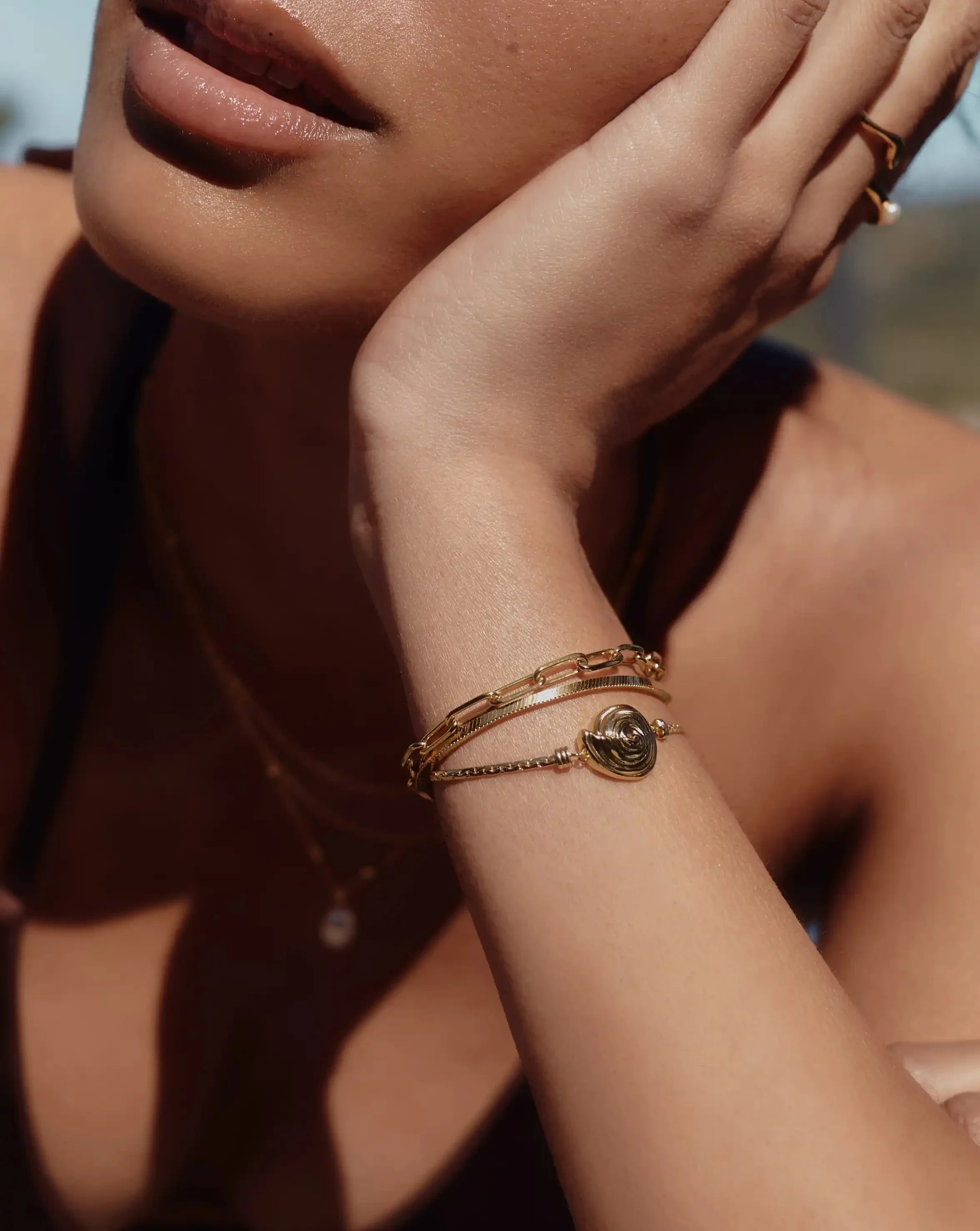 Spiral Cobra Chain Bracelet | 18k Gold Plated - Image 2