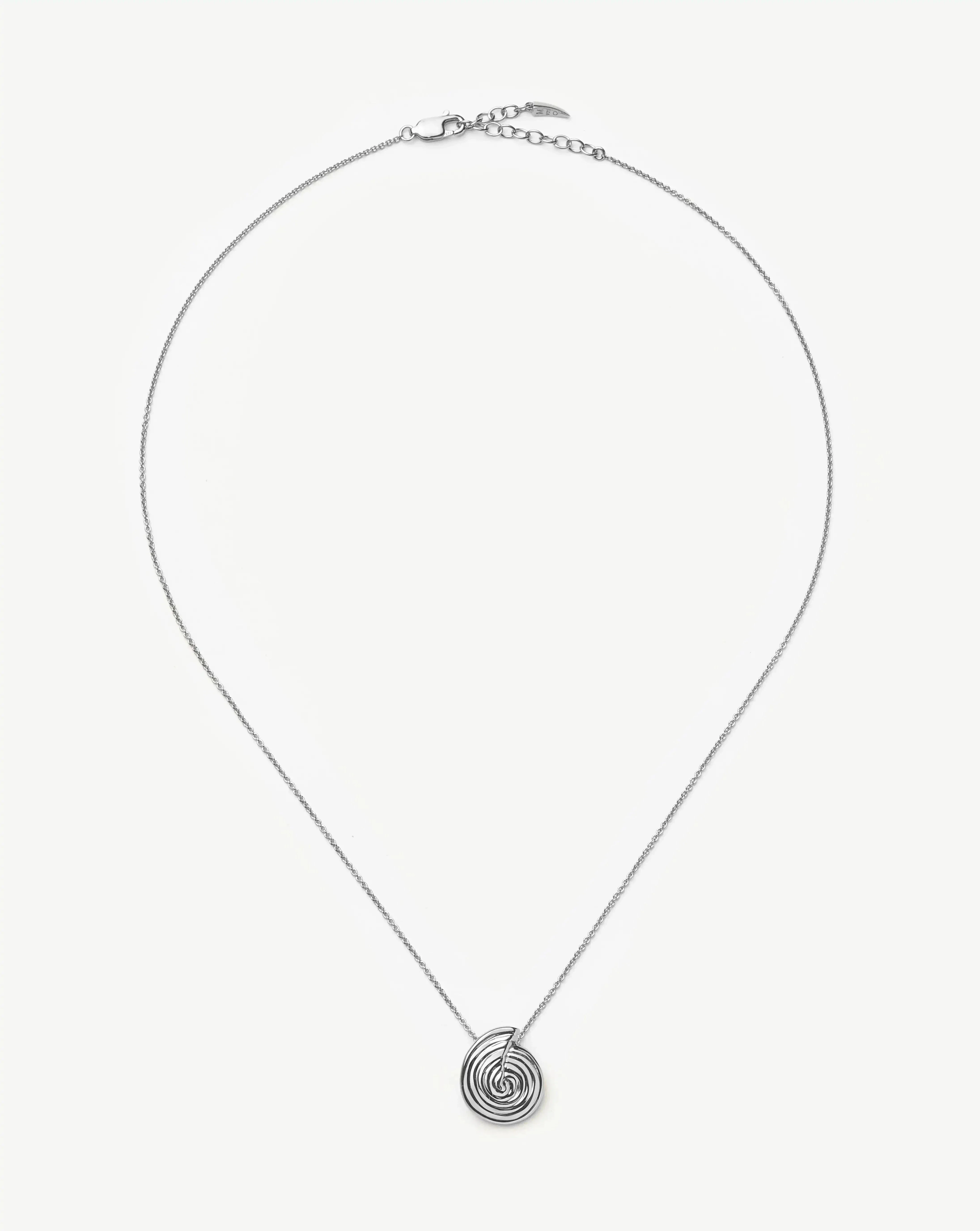 Spiral Mini Pendant Necklace | Silver Plated - Image 4