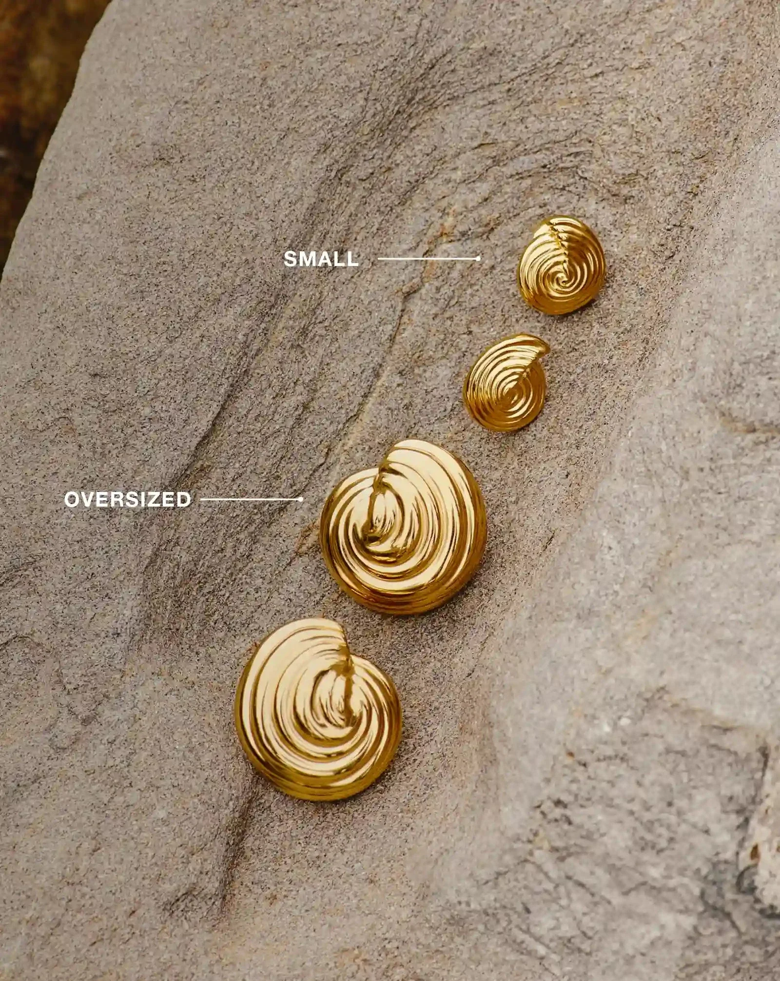 Spiral Small Stud Earrings | 18k Gold Plated - Image 3