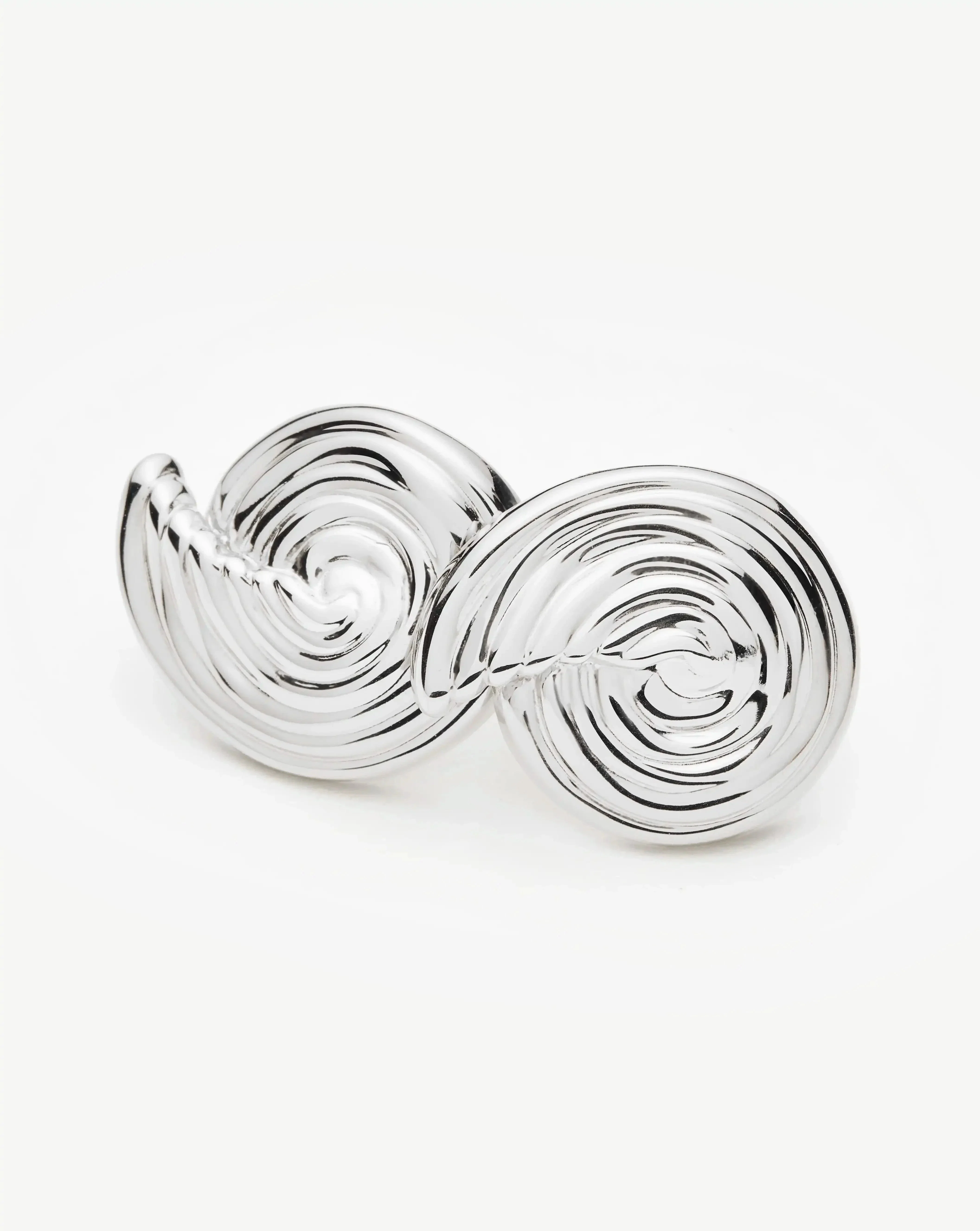 Spiral Small Stud Earrings | Silver Plated - Image 4