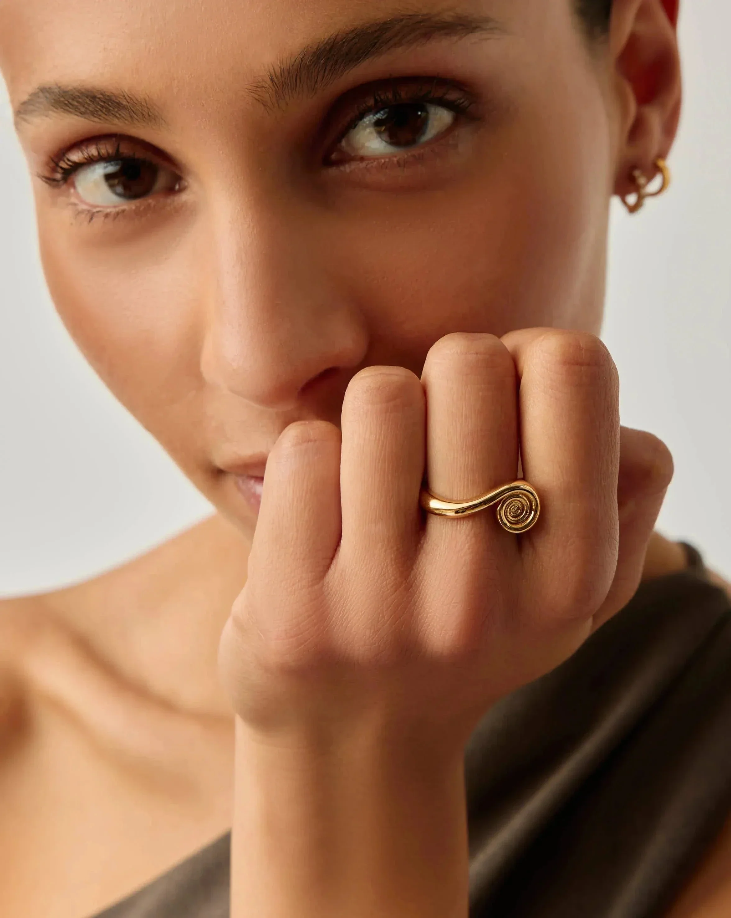 Spiral Stacking Ring | 18k Gold Plated - Image 2