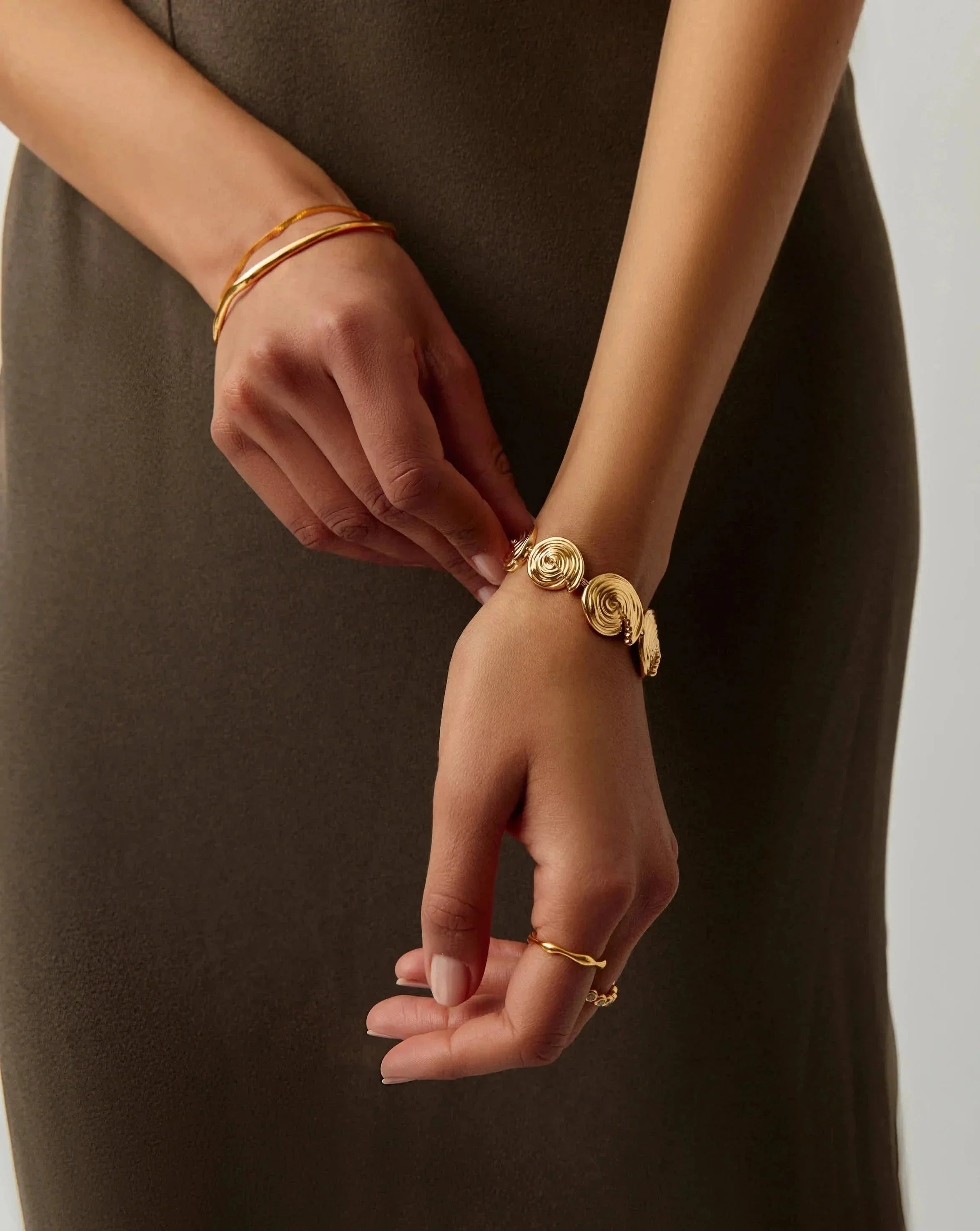 Spiral Statement Chain Bracelet | 18k Gold Plated - Image 6