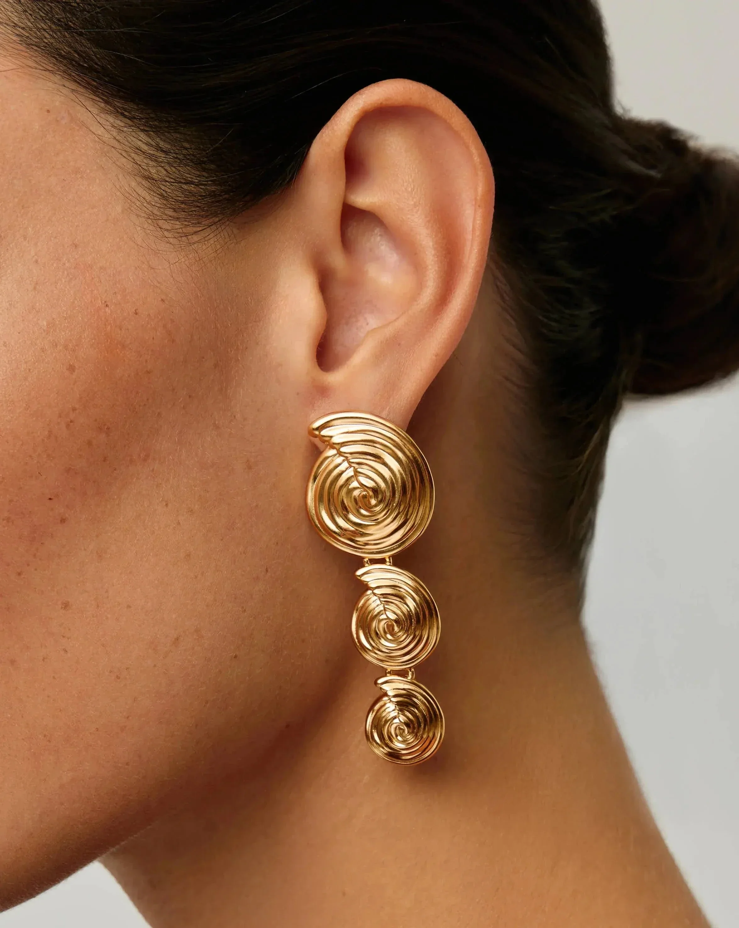 Spiral Statement Drop Earrings | 18k Gold Plated - Image 2