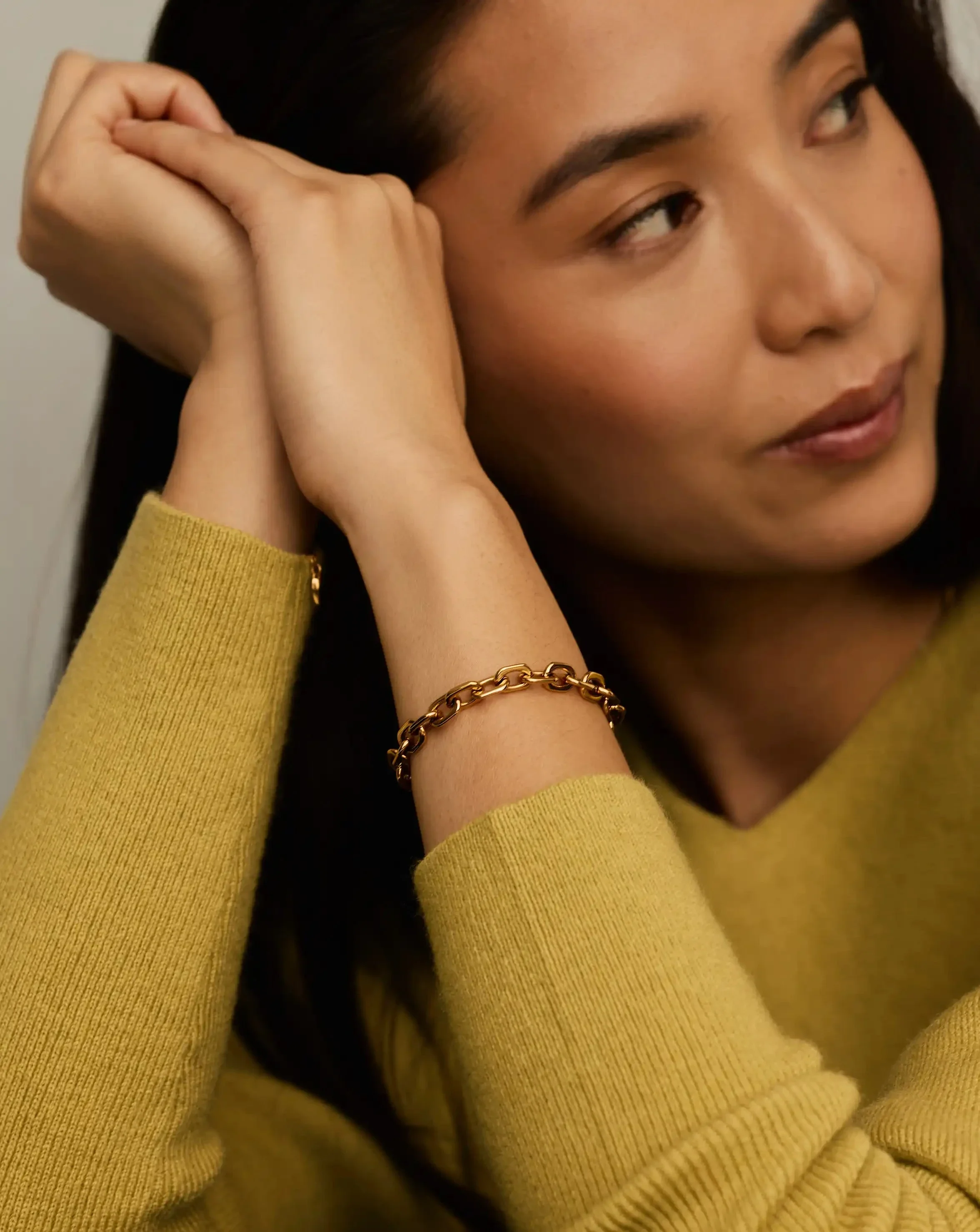 Square Paperclip Chain Bracelet | 18k Gold Plated - Image 6