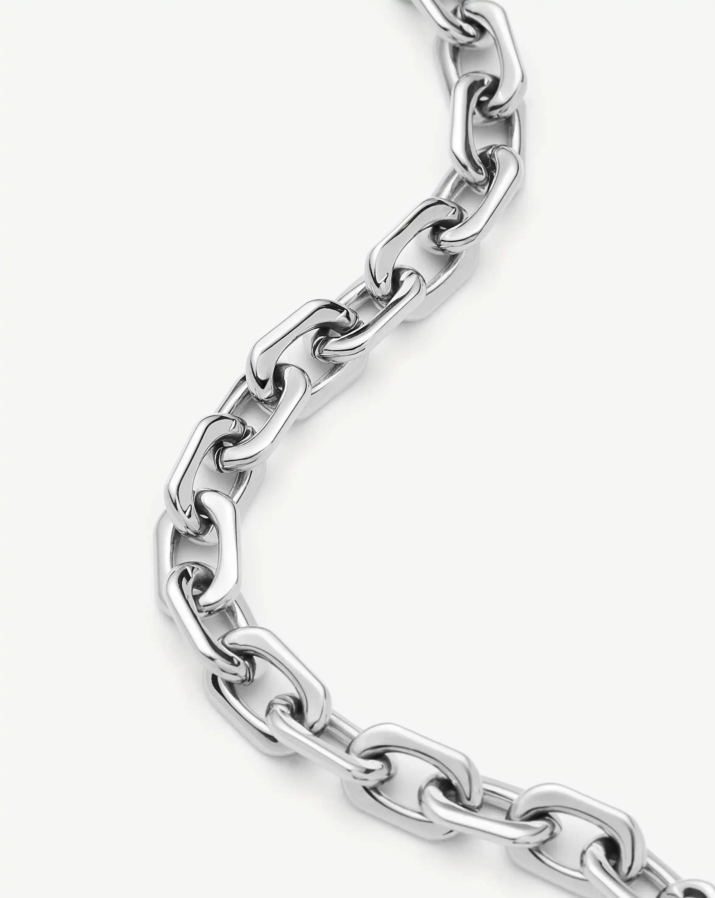 Square Paperclip Chain Bracelet | Platinum Plated - Image 4