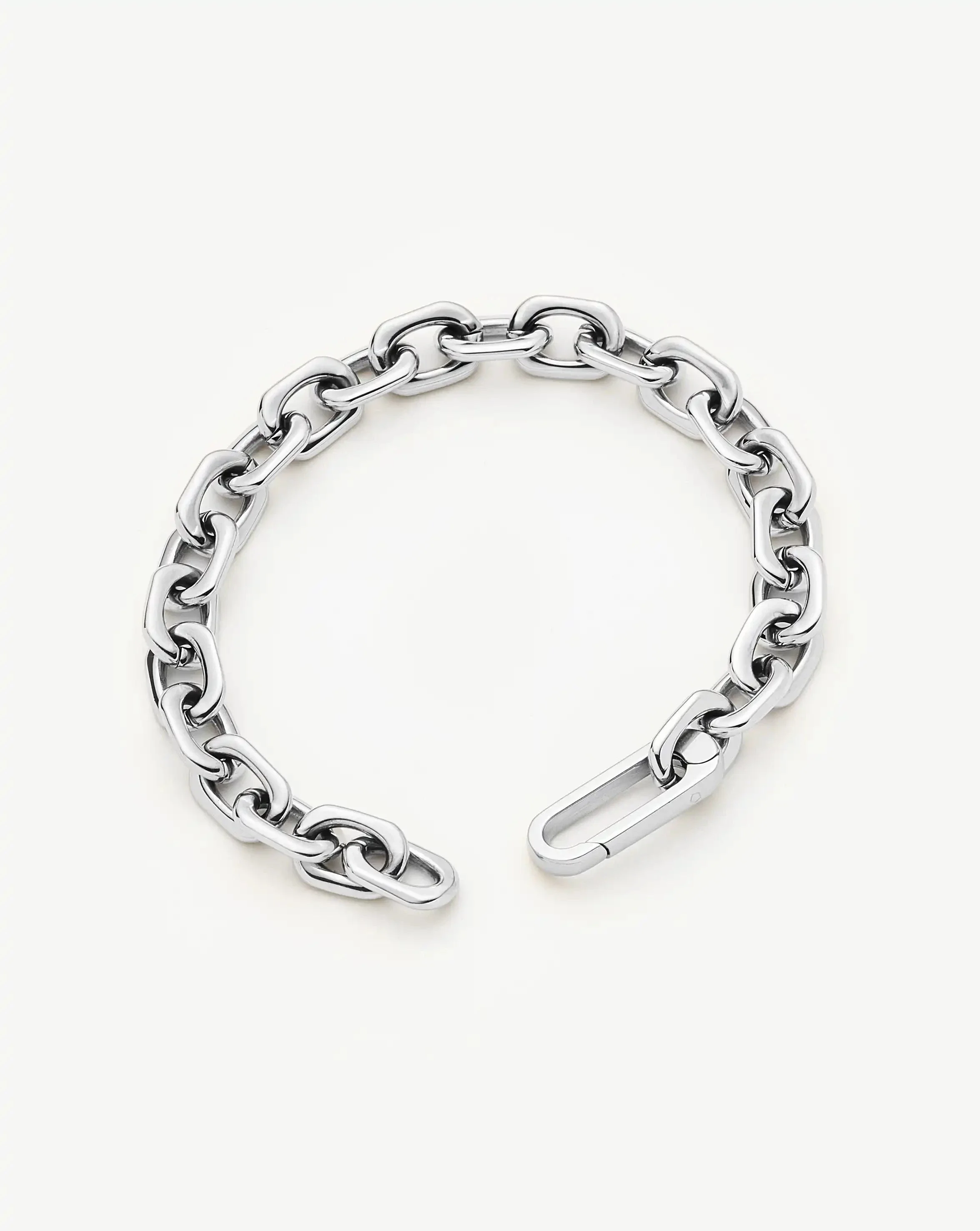 Square Paperclip Chain Bracelet | Platinum Plated - Image 5