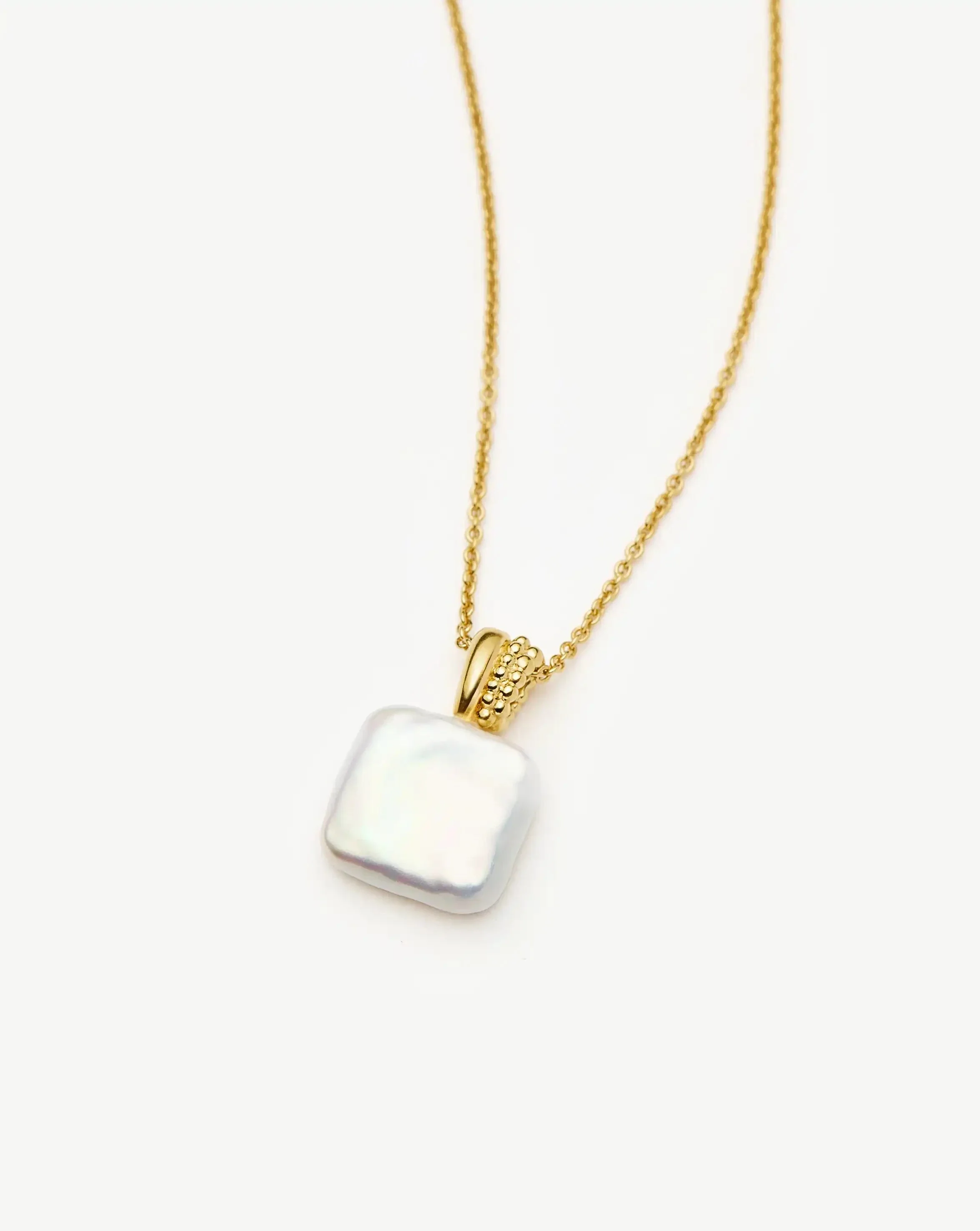 Square Pearl Baya Pendant Necklace | 18k Gold Vermeil/Pearl - Image 5