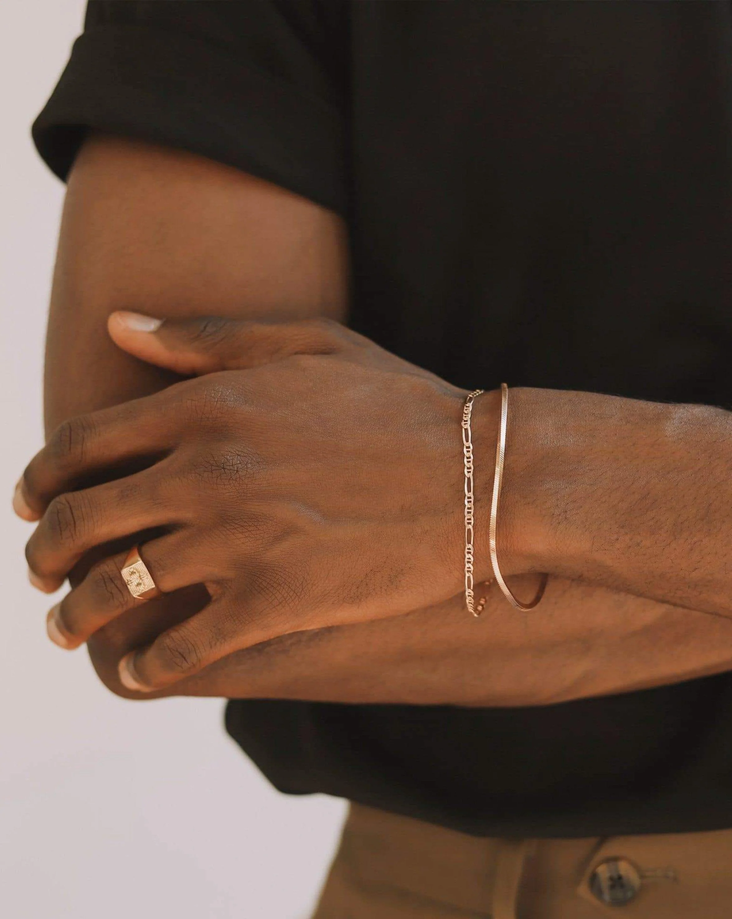 Mens Square Snake Chain Bracelet - Image 2