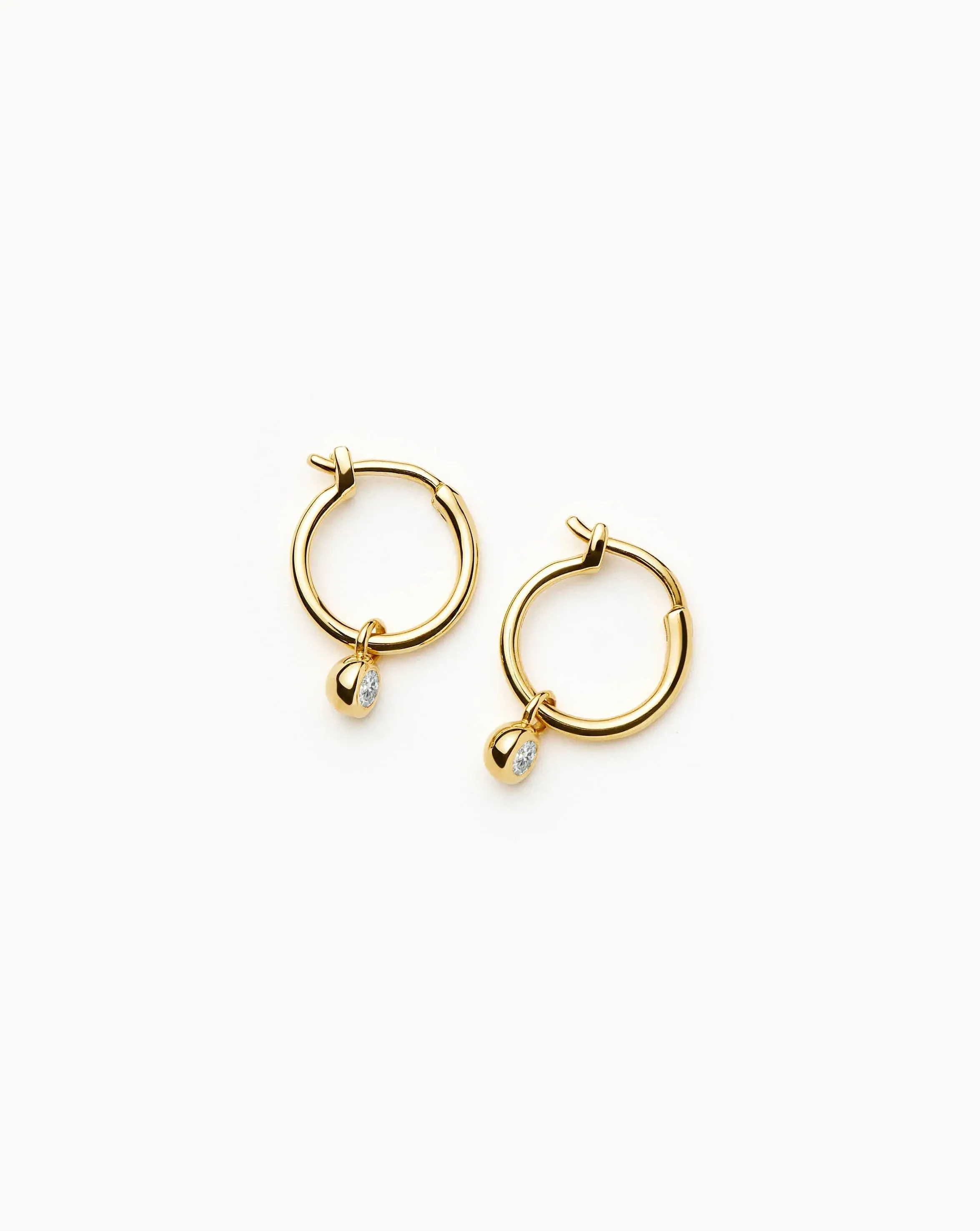 Tennis Charm Mini Hoop Earrings | 18k Gold Vermeil/Cubic Zirconia - Image 4