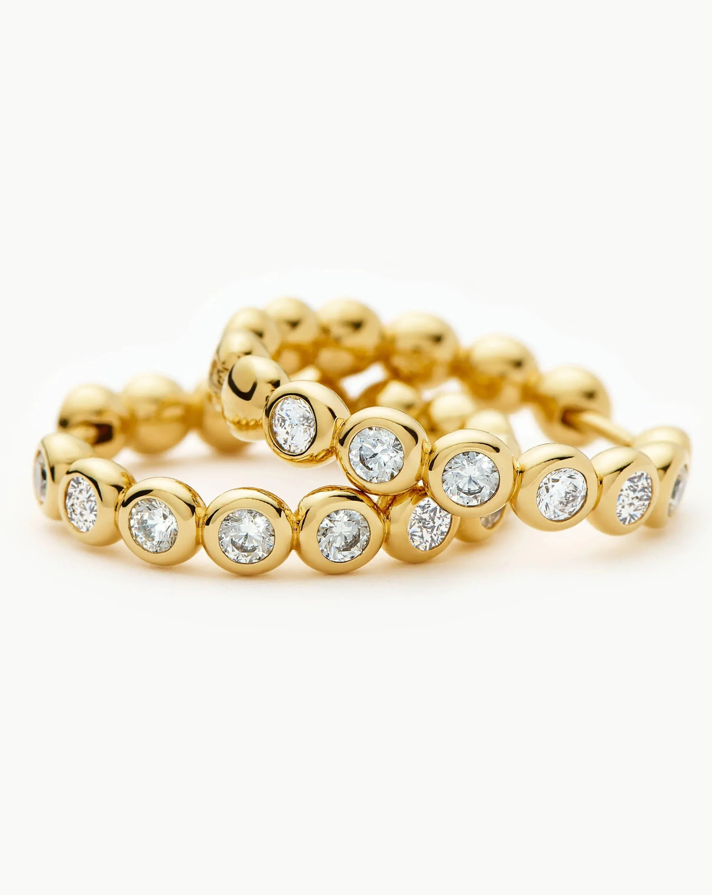Tennis Classic Hoop Earrings | 18k Gold Plated/Cubic Zirconia - Image 5