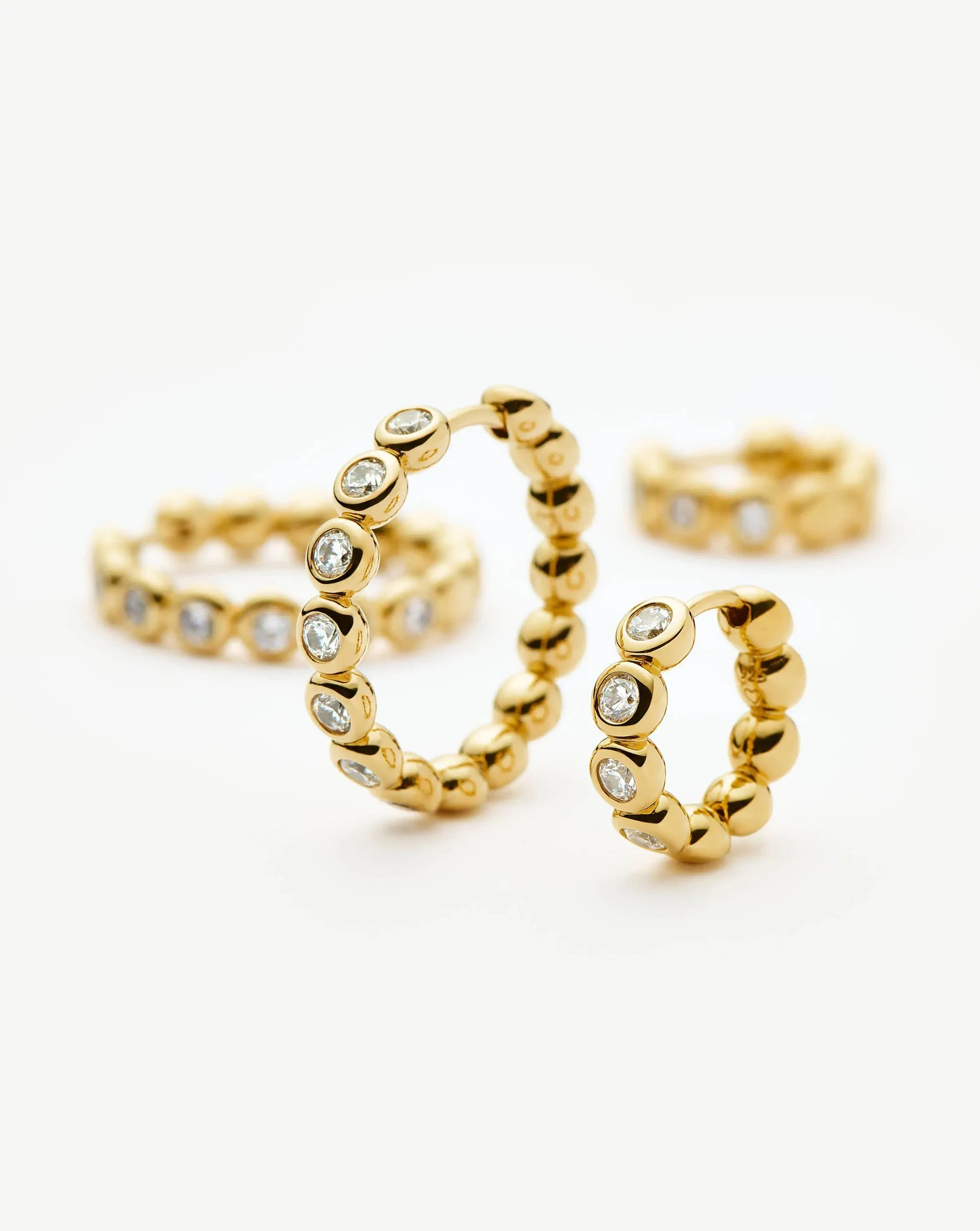 Tennis Classic Hoop Earrings | 18k Gold Plated/Cubic Zirconia - Image 7