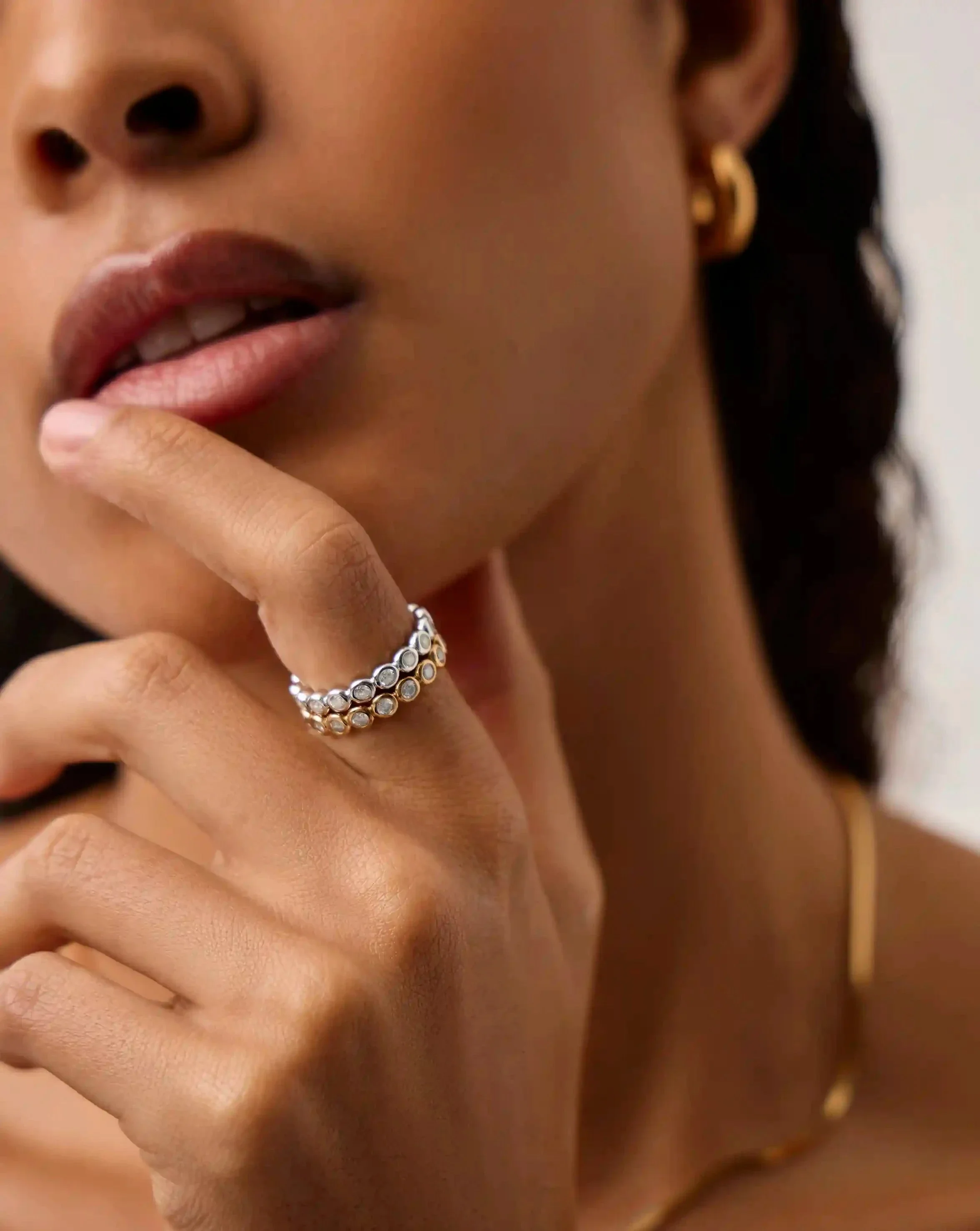 Tennis Eternity Stacking Ring | 18k Gold Vermeil/Cubic Zirconia - Image 3