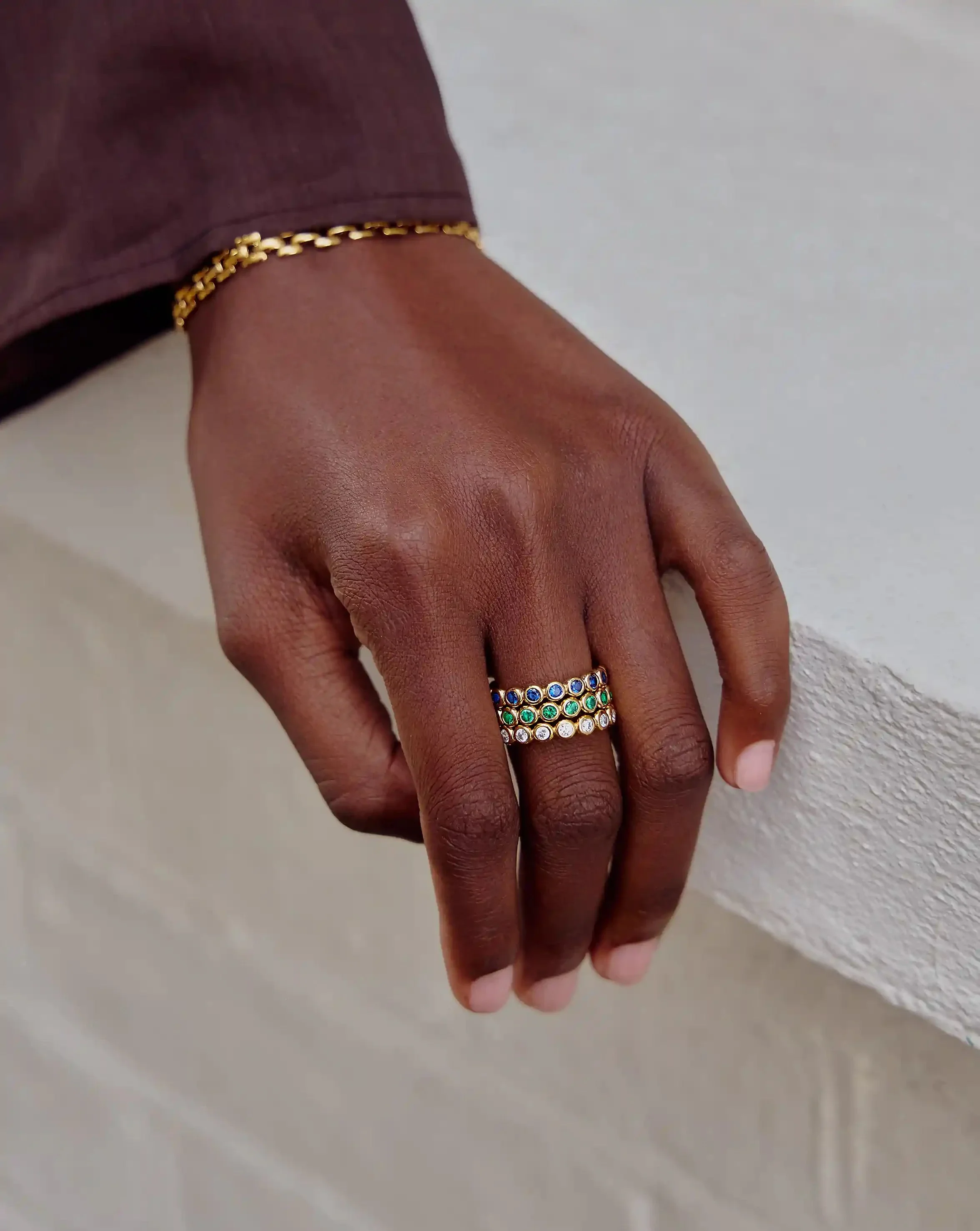 Tennis Eternity Stacking Ring | 18k Gold Vermeil/Cubic Zirconia - Image 6