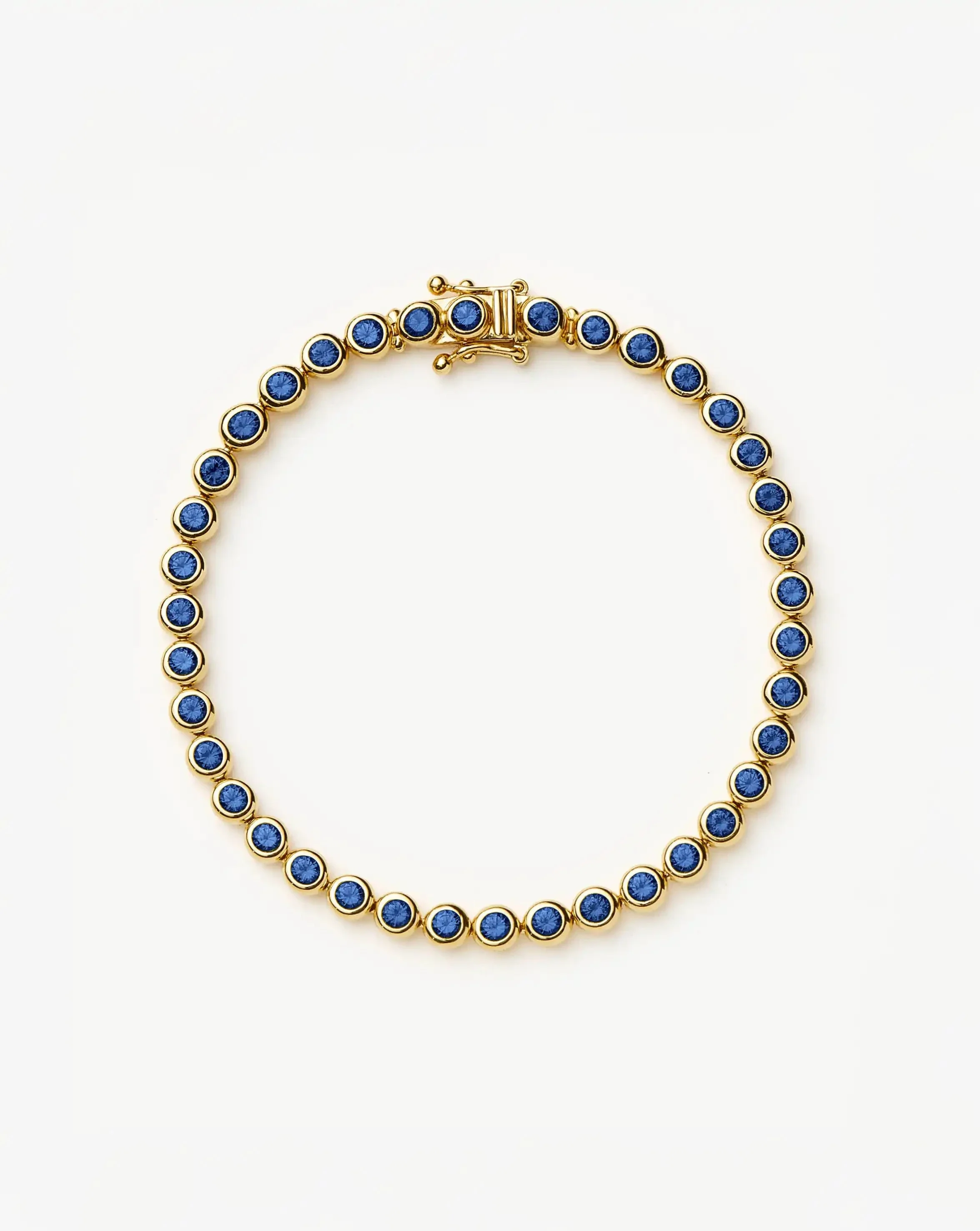 Tennis Round Bracelet | 18k Gold Vermeil/Sapphire Blue Nano-crystal