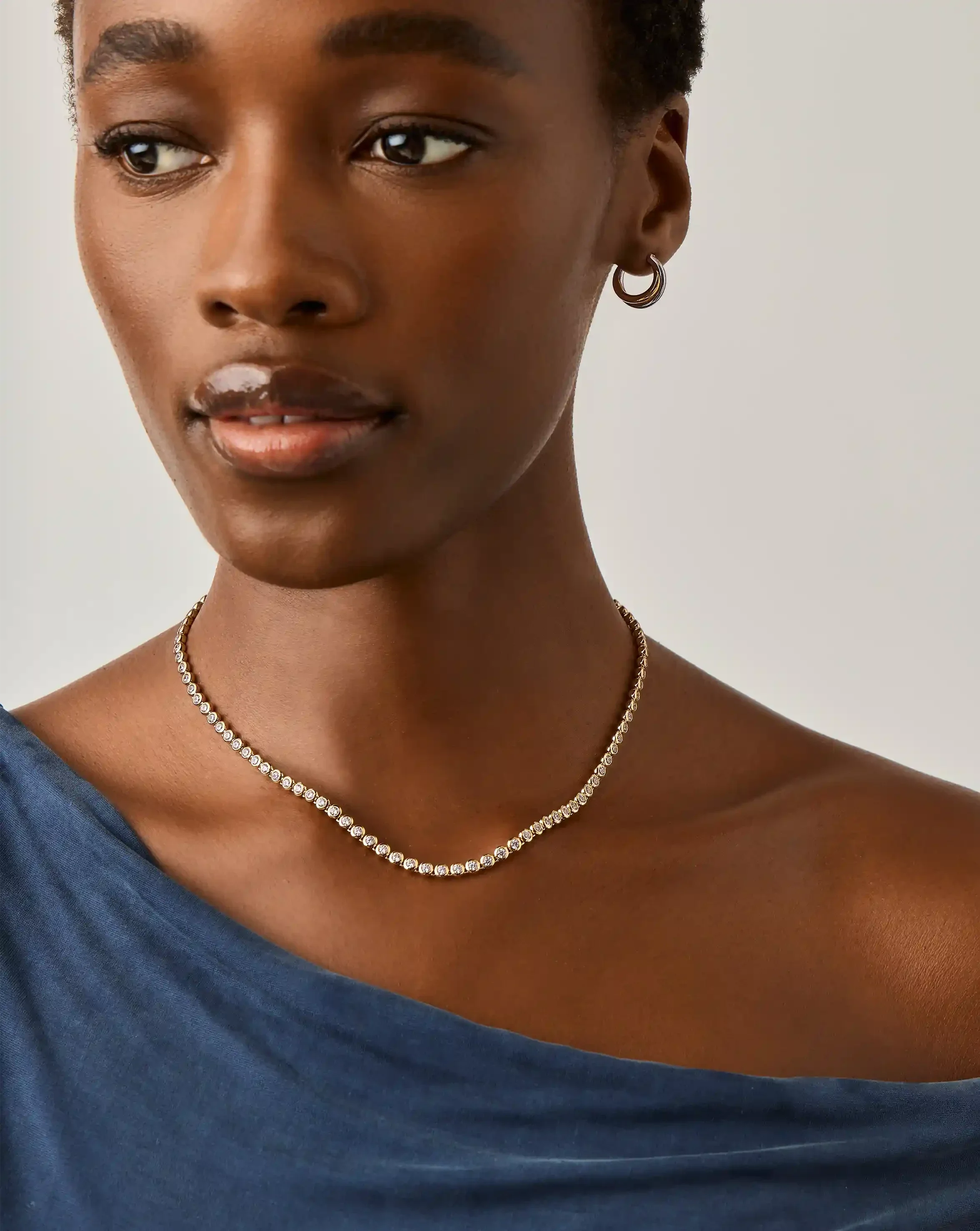 Tennis Round Necklace | 18k Gold Plated/Cubic Zirconia - Image 2
