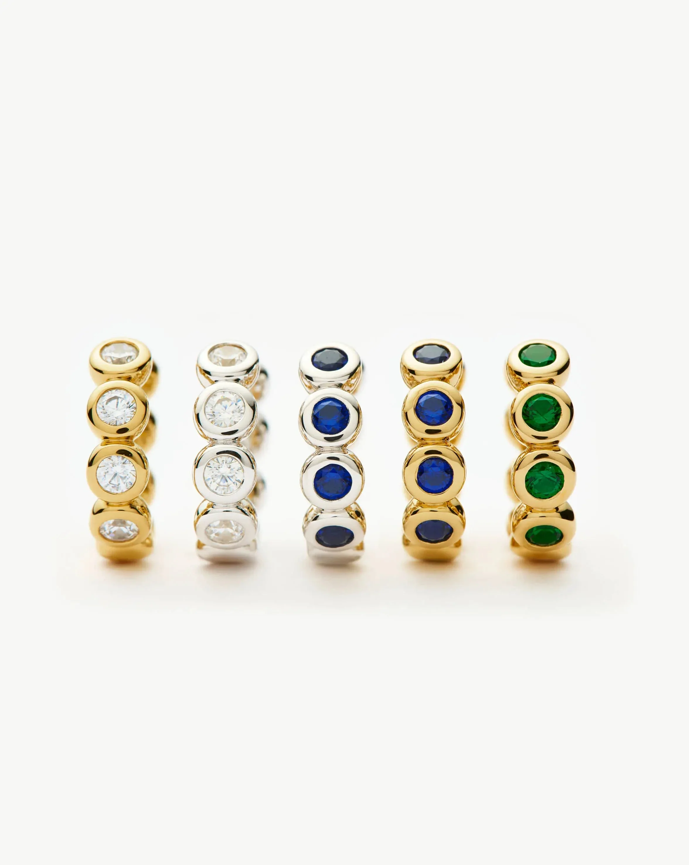 Tennis Small Hoop Earrings | Sterling Silver/Sapphire Blue Nano-crystal - Image 8
