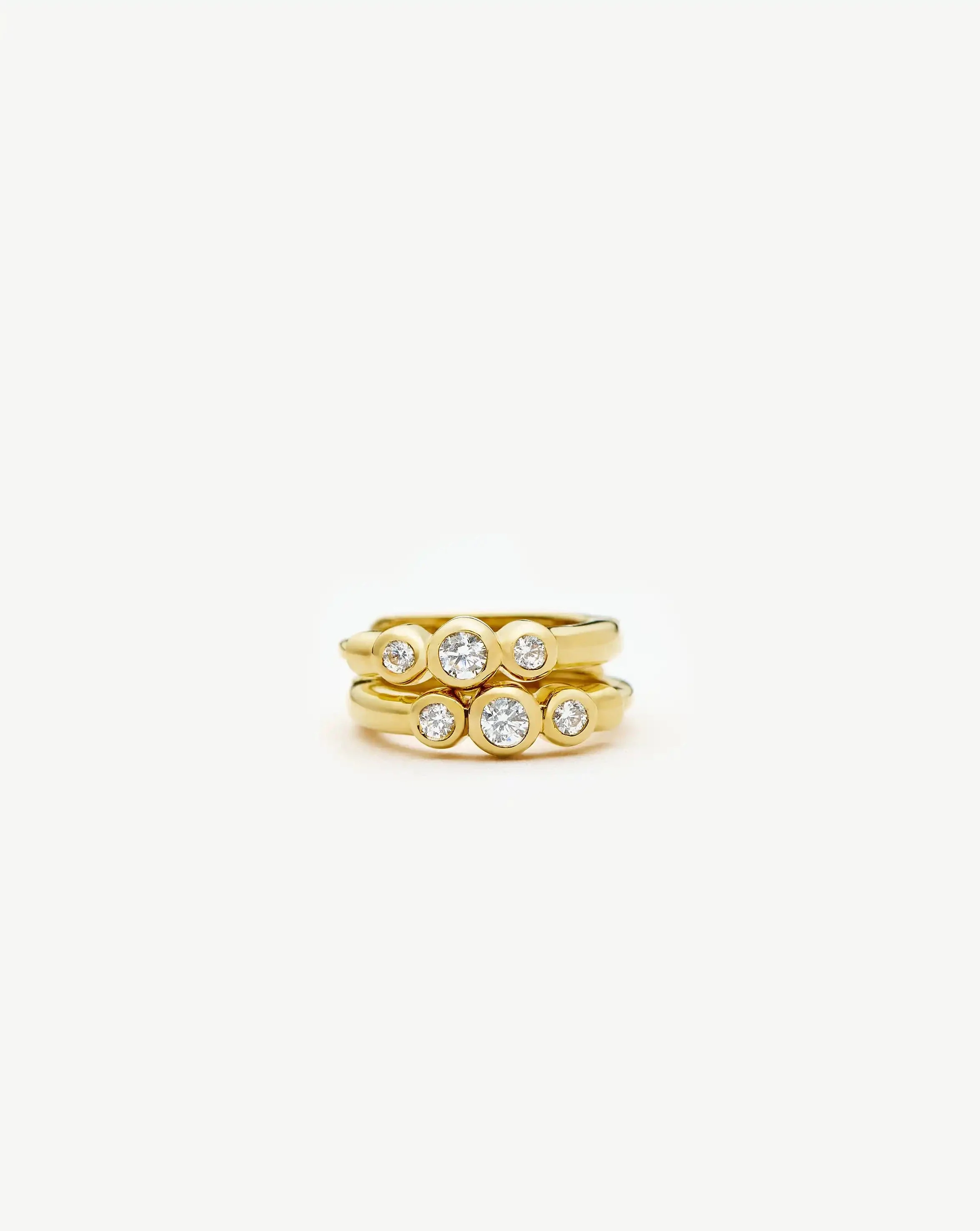 Triple Stone Small Hoop Earrings | 18k Gold Plated - Image 5