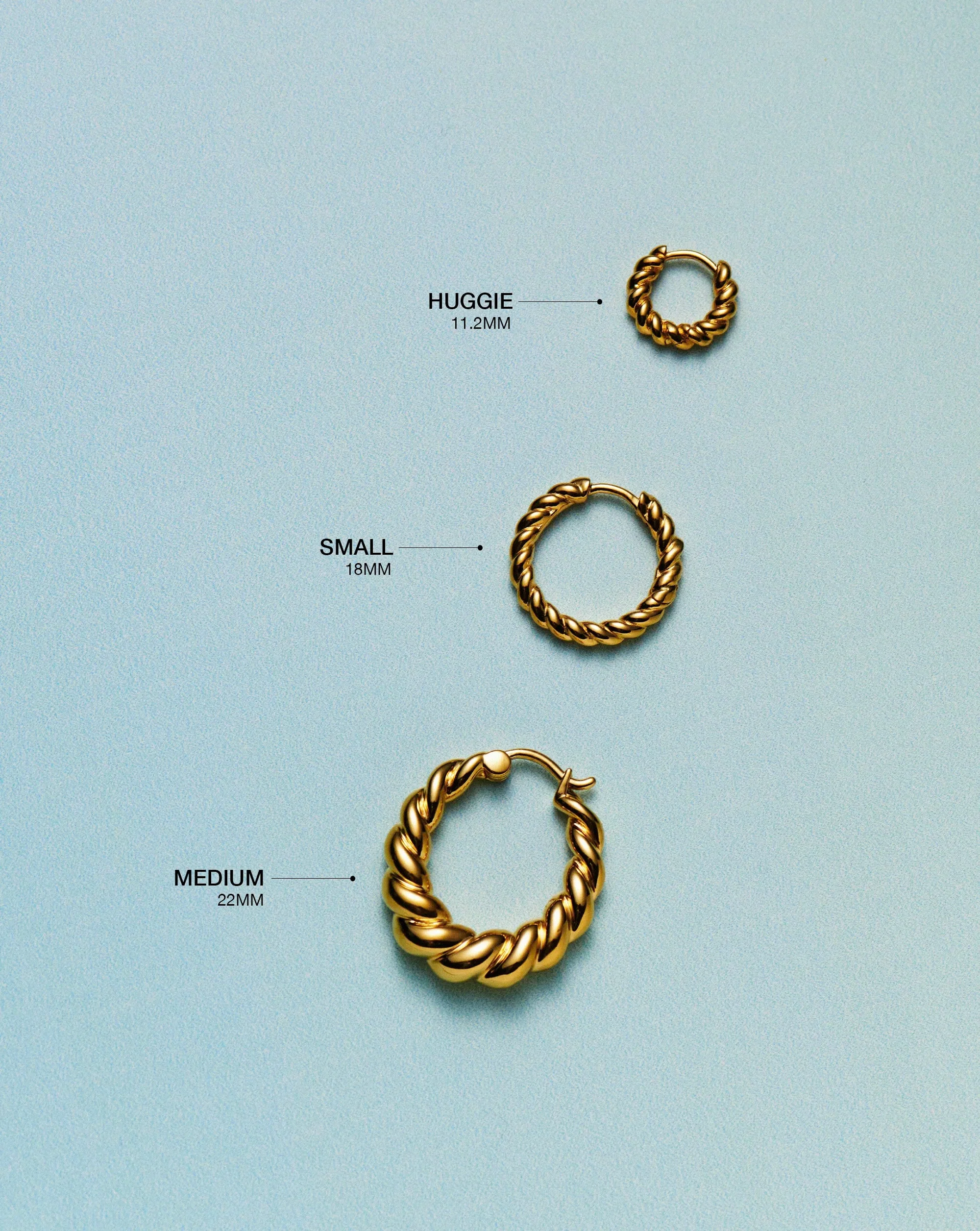 Twisted Tidal Medium Hoop Earrings | 18k Gold Plated - Image 3
