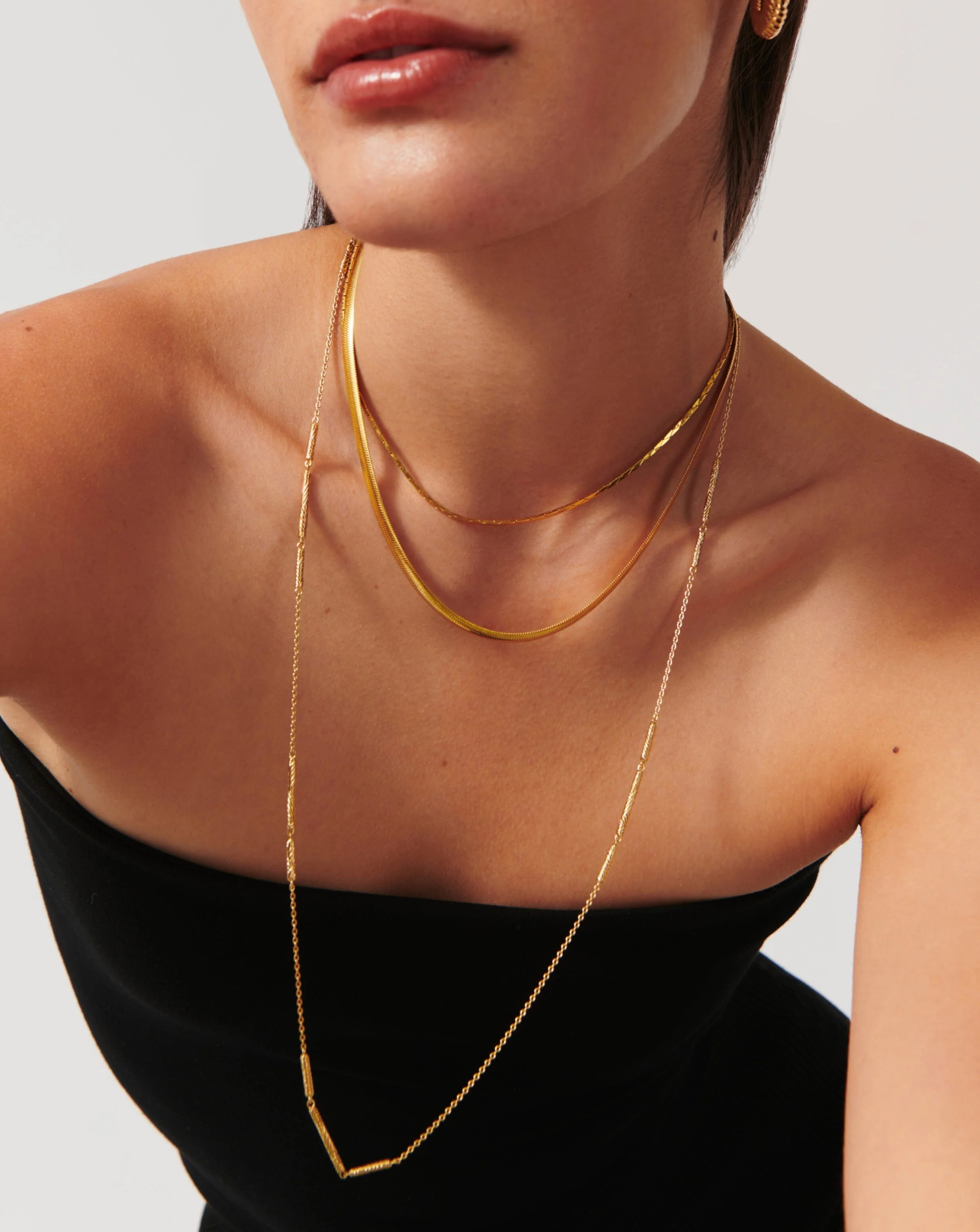 Wavy Ridge Extra Long Chain Necklace - Image 2